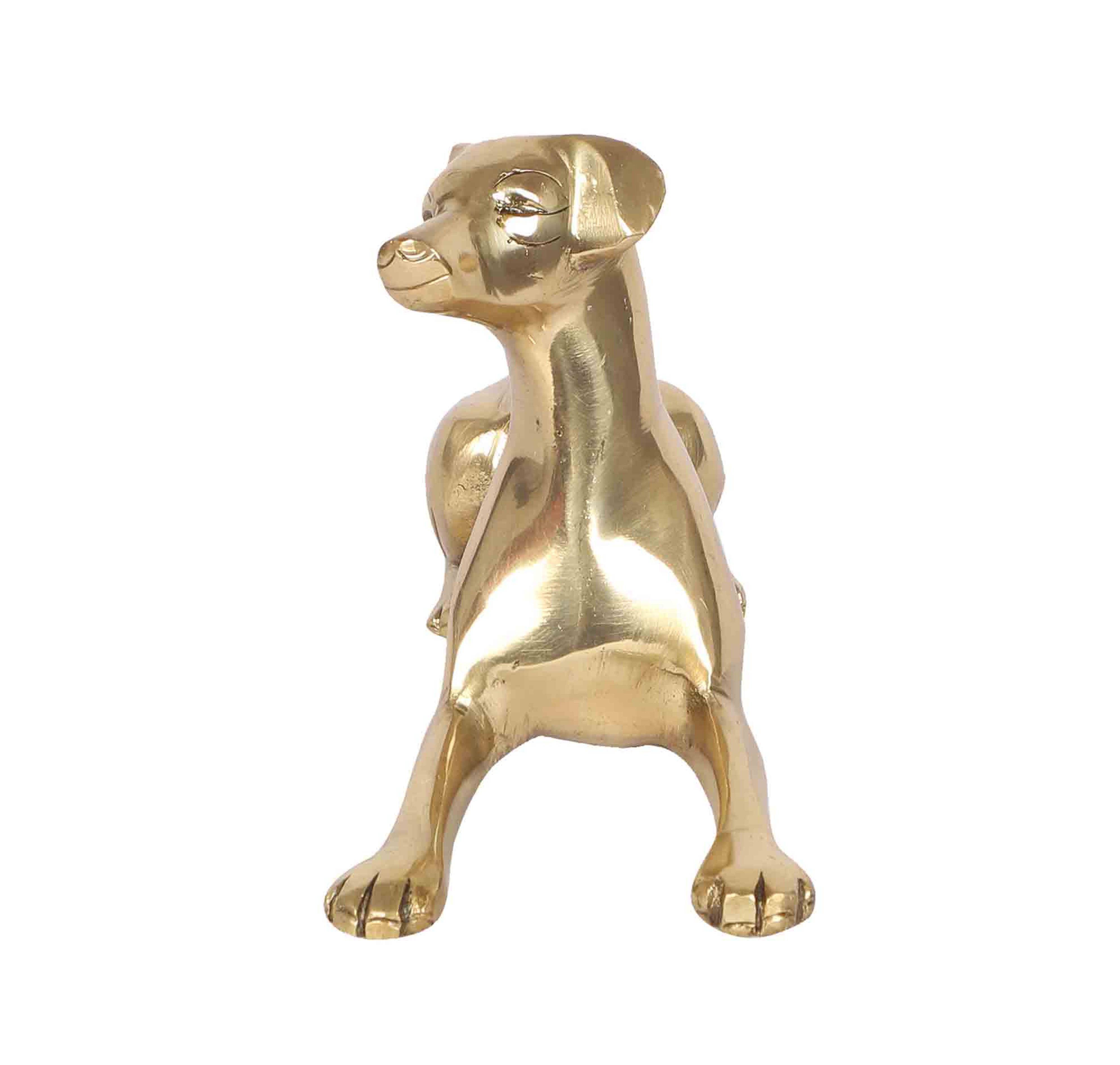 Brass 9 Inches Sitting Dog Showpiece, Dog Statue for Home Decor, Living Room Showpiece, Showpiece for Home Decor, Contemporary Showpieces