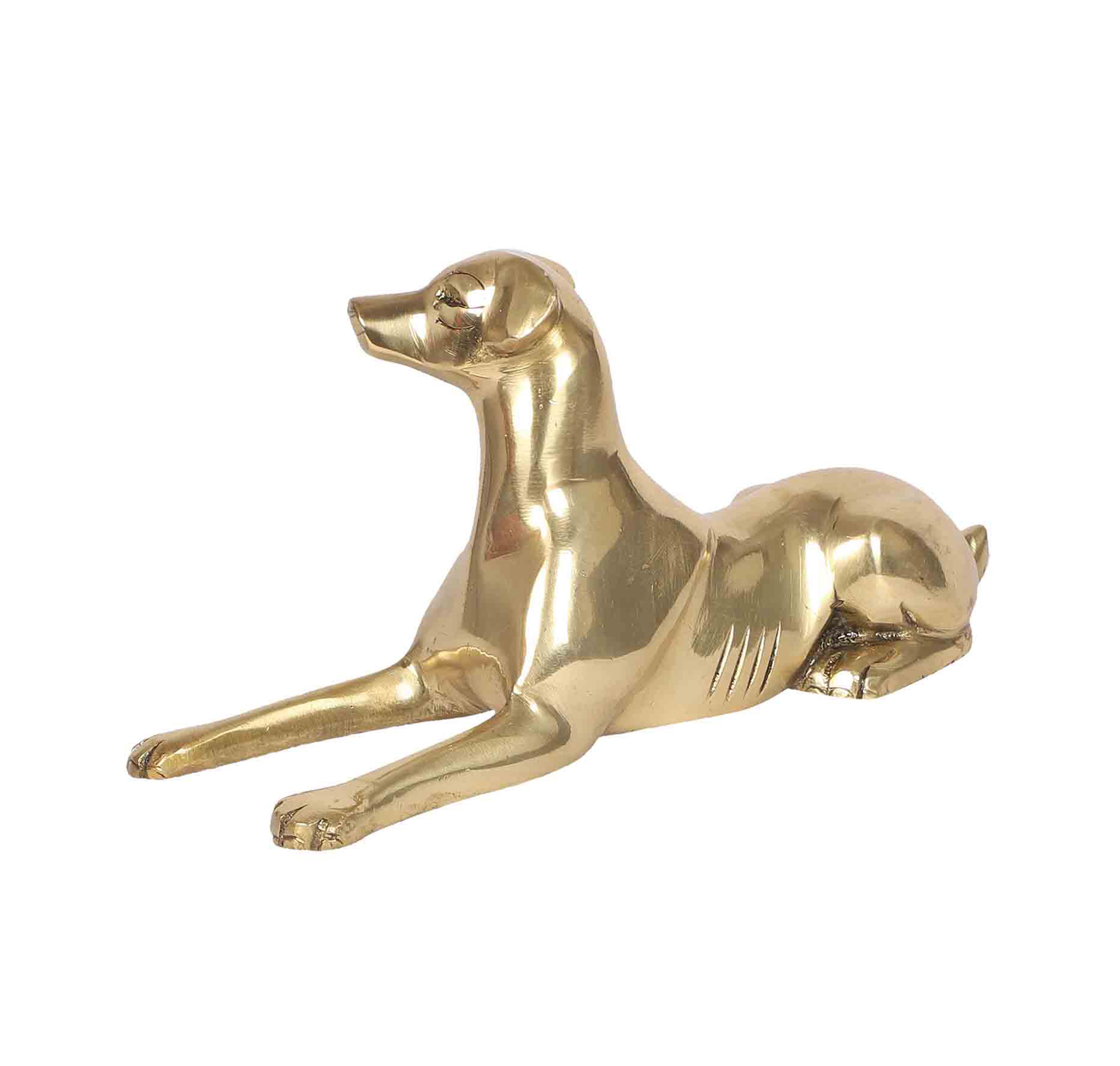 Brass 9 Inches Sitting Dog Showpiece, Dog Statue for Home Decor, Living Room Showpiece, Showpiece for Home Decor, Contemporary Showpieces