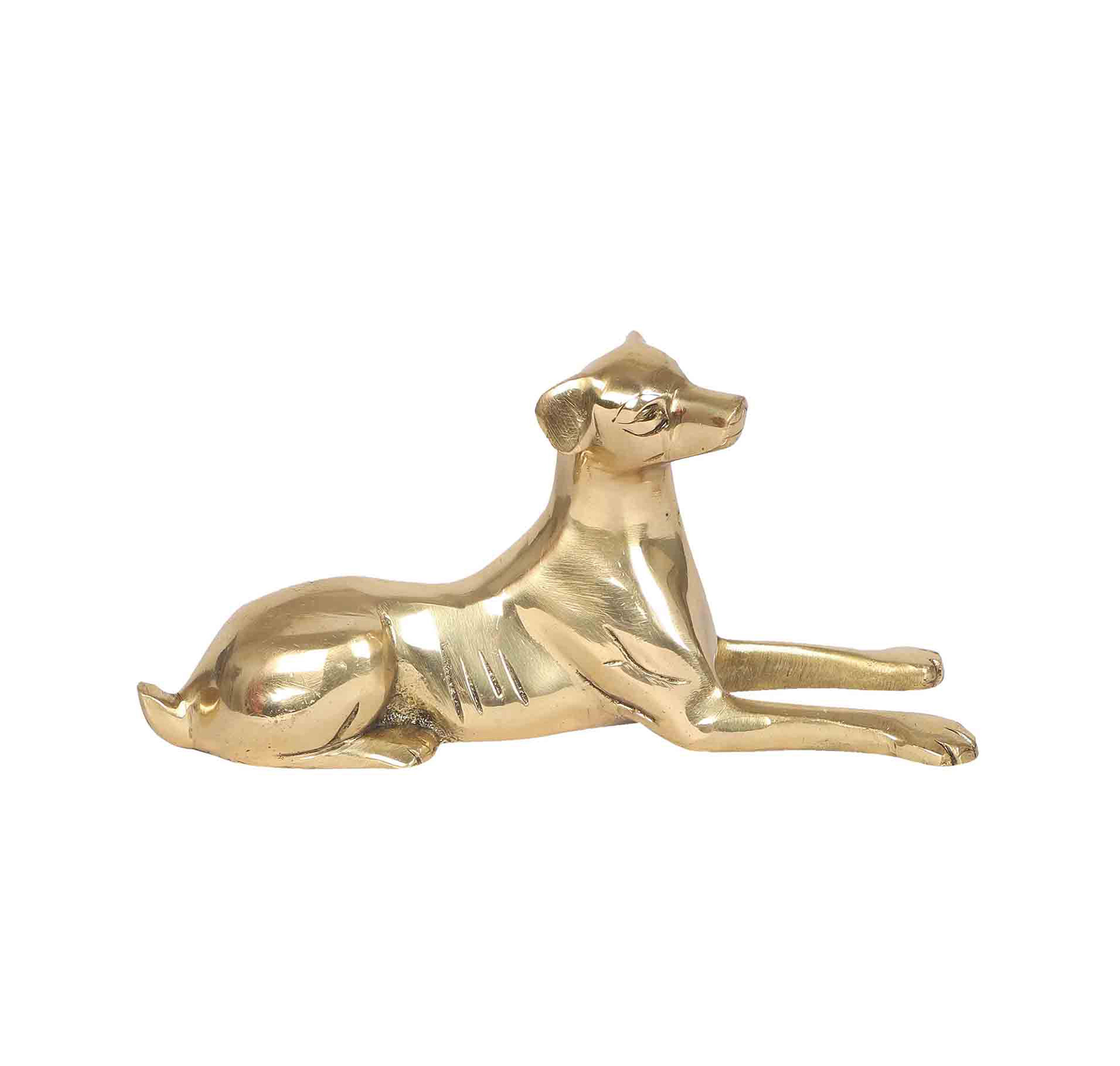 Brass 9 Inches Sitting Dog Showpiece, Dog Statue for Home Decor, Living Room Showpiece, Showpiece for Home Decor, Contemporary Showpieces