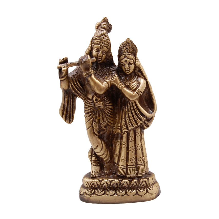 Brass Radha Krishna Pair Idol, Radha Krishna Statue