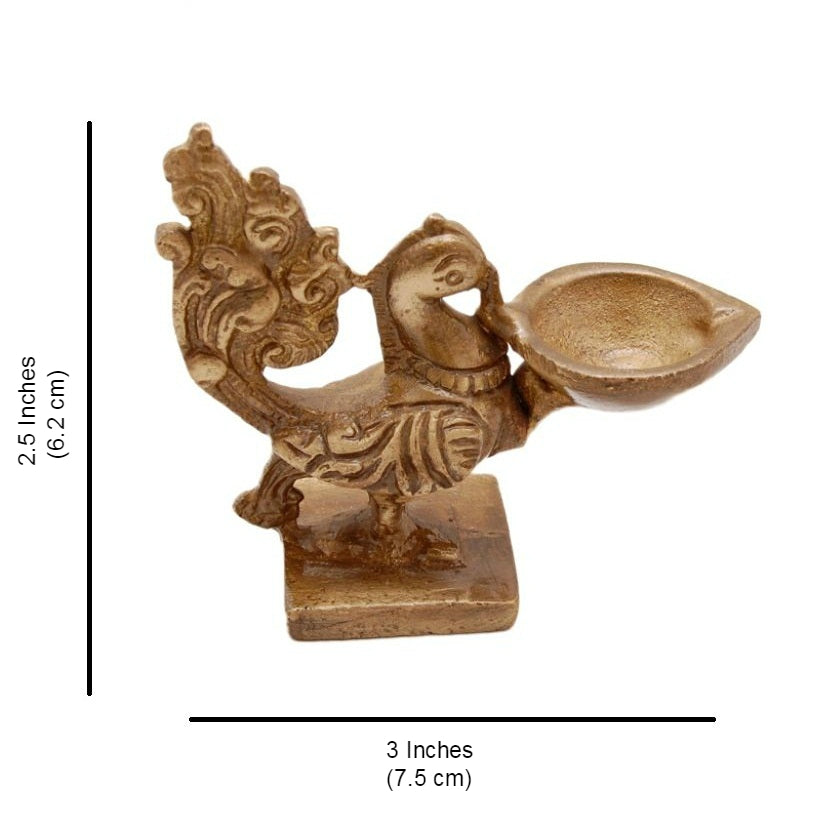 Brass Peacock Deepak Oil Lamp, Brass Decor Diya, Brass Pooja Diya