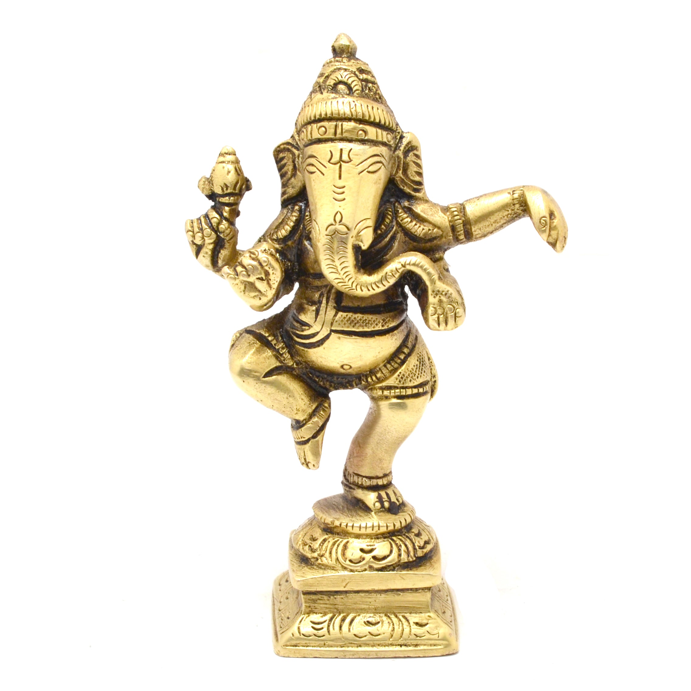 Brass Dancing Ganesha Decor Idol