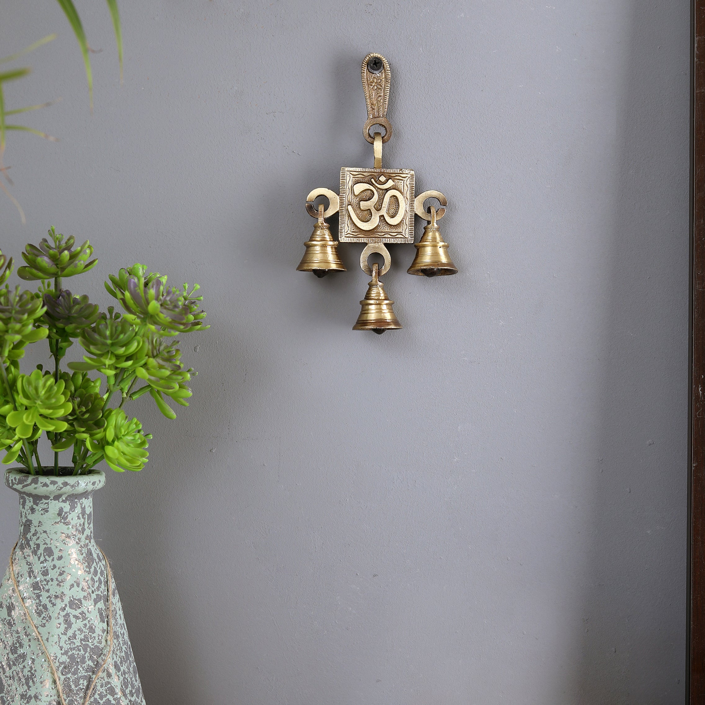 Brass Designer Om Hanging Bell, Bells for Home Decor