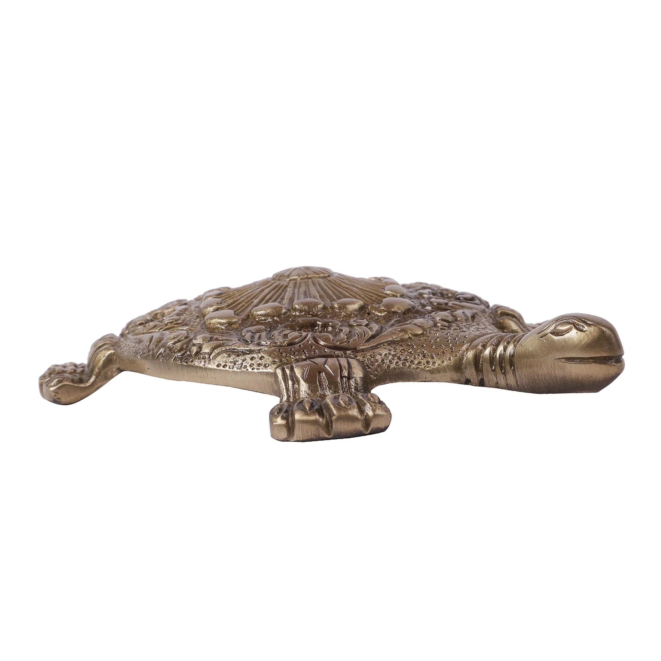 Brass Feng Shui Tortoise, Standard, Antique Brown