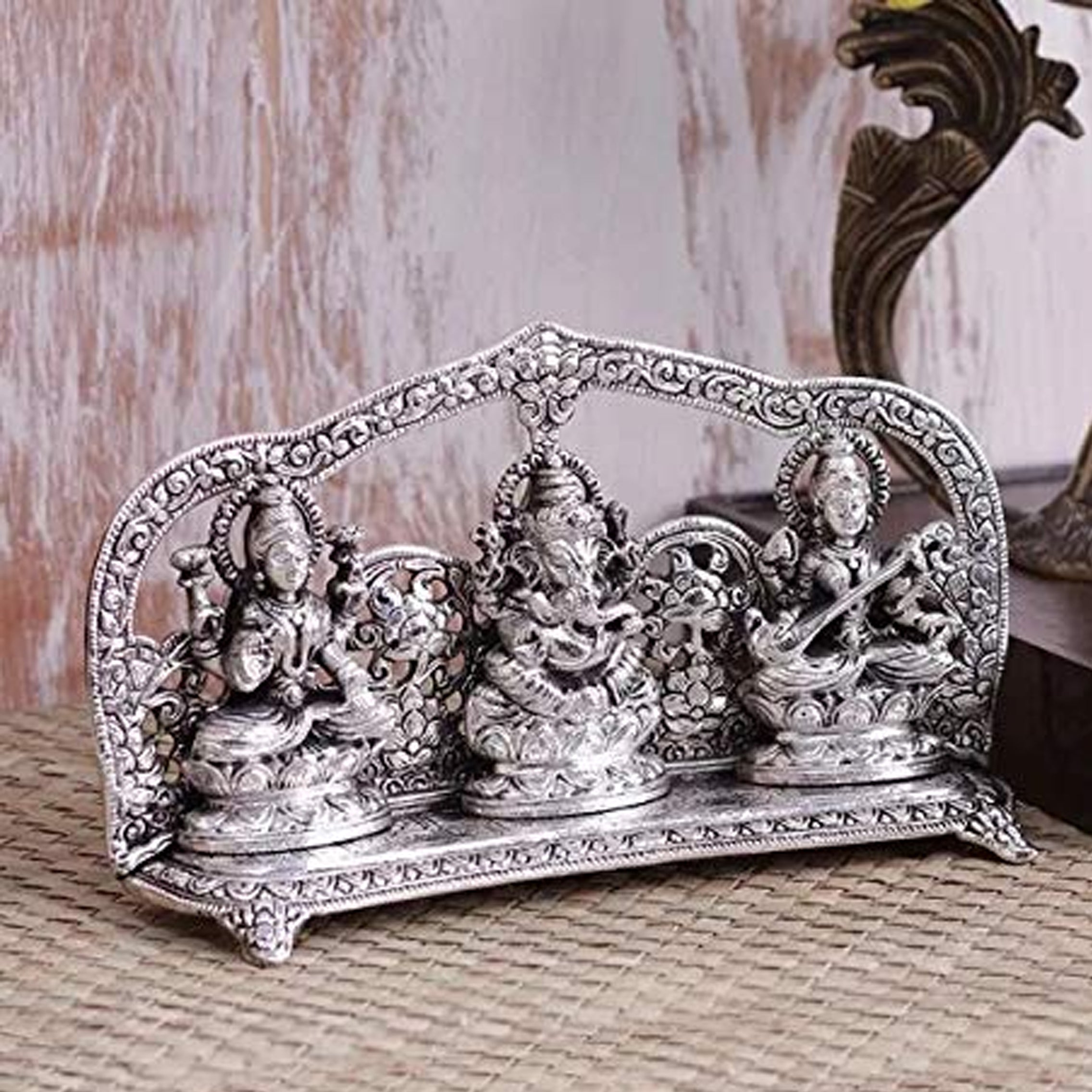 Aluminium Laxmi Ganesha Saraswati Idol, Standard