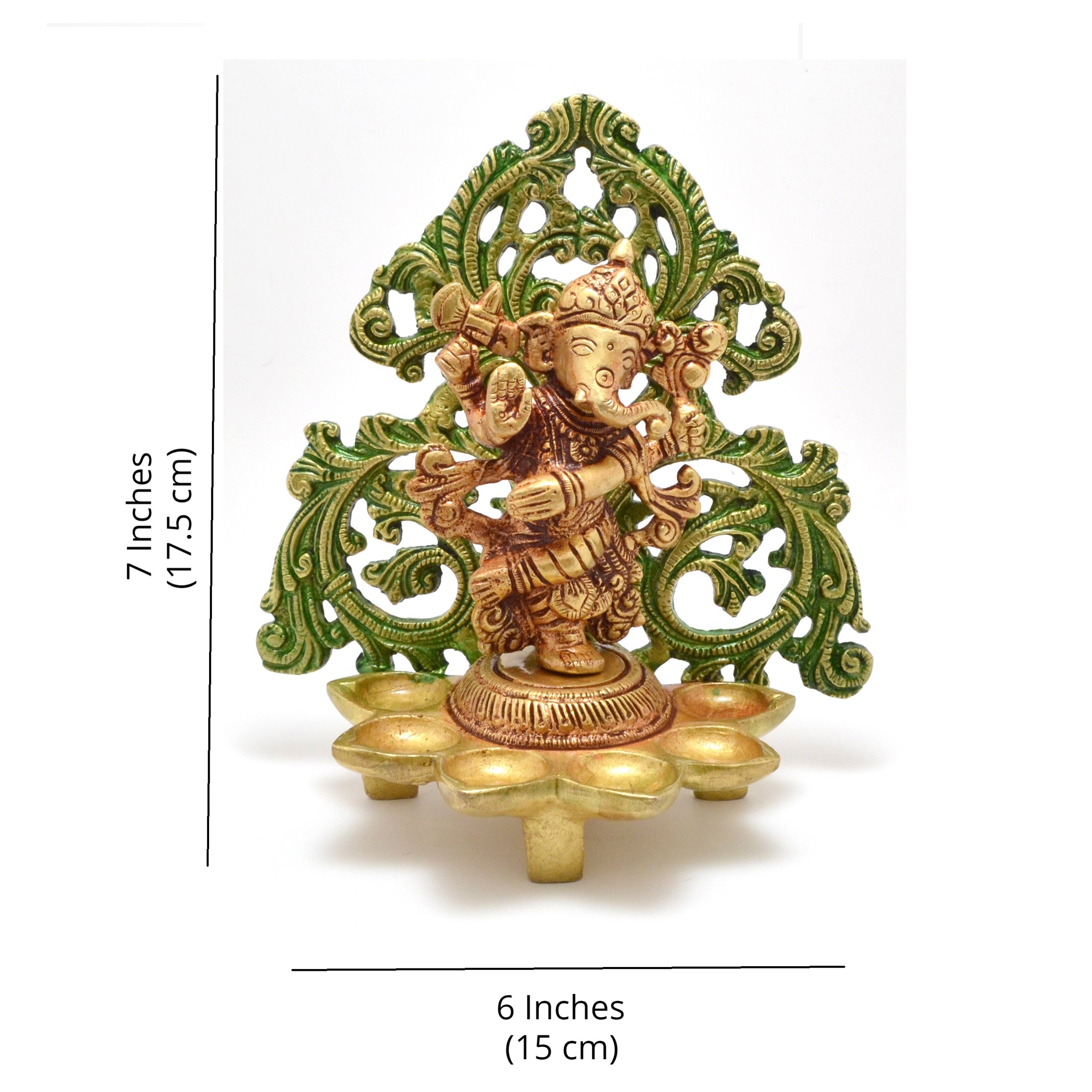 Brass Dancing Ganesha Design Diya
