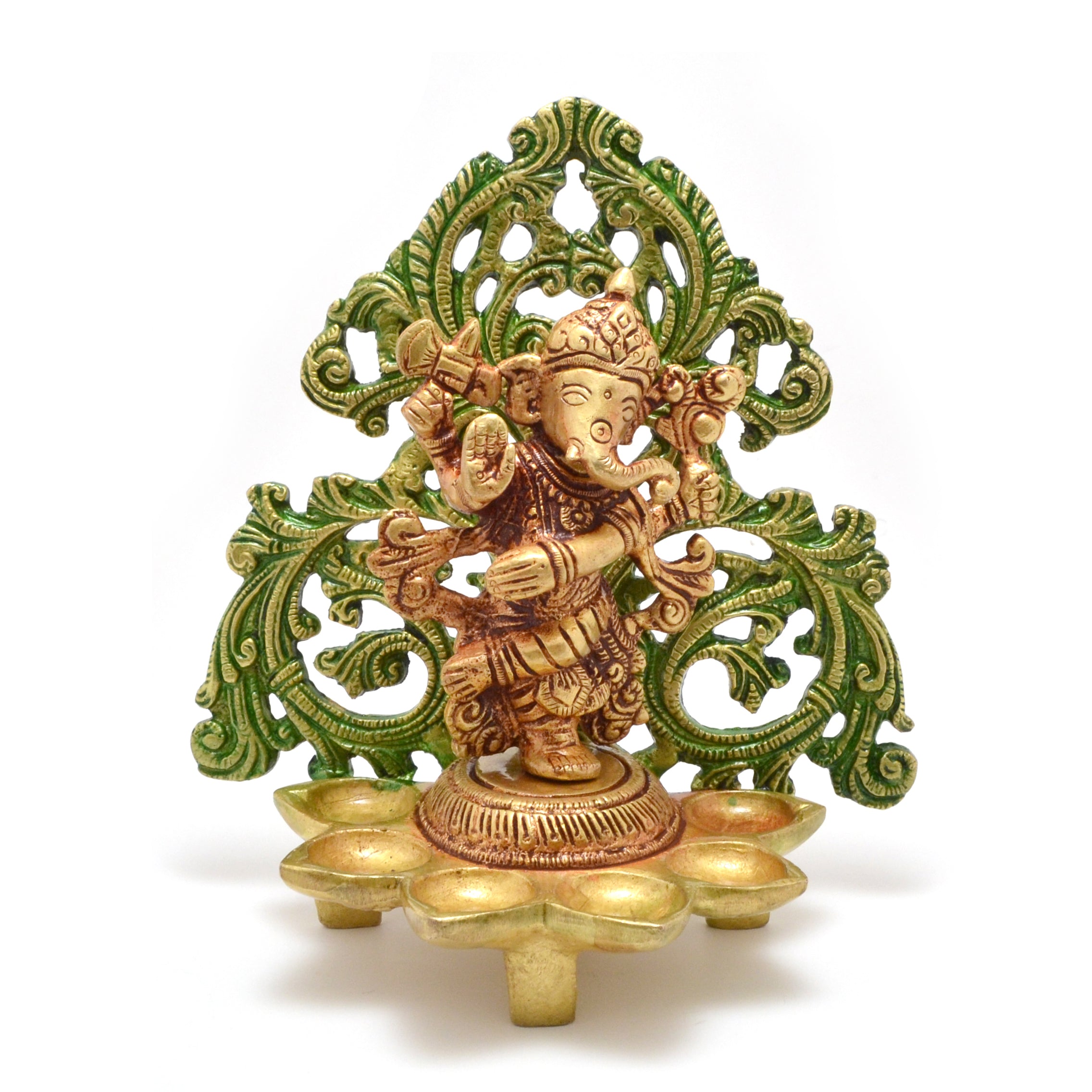 Brass Dancing Ganesha Design Diya