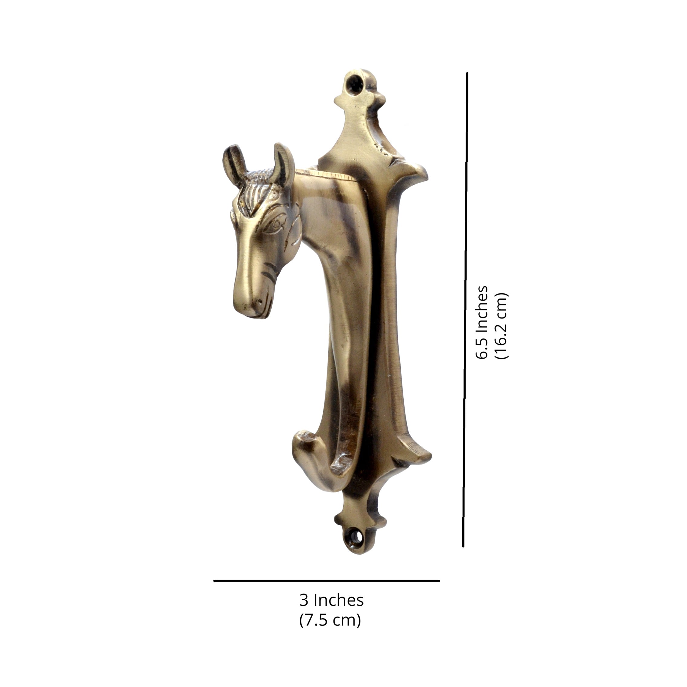 Brass Horse Head Design Key Holder, Antique Brown