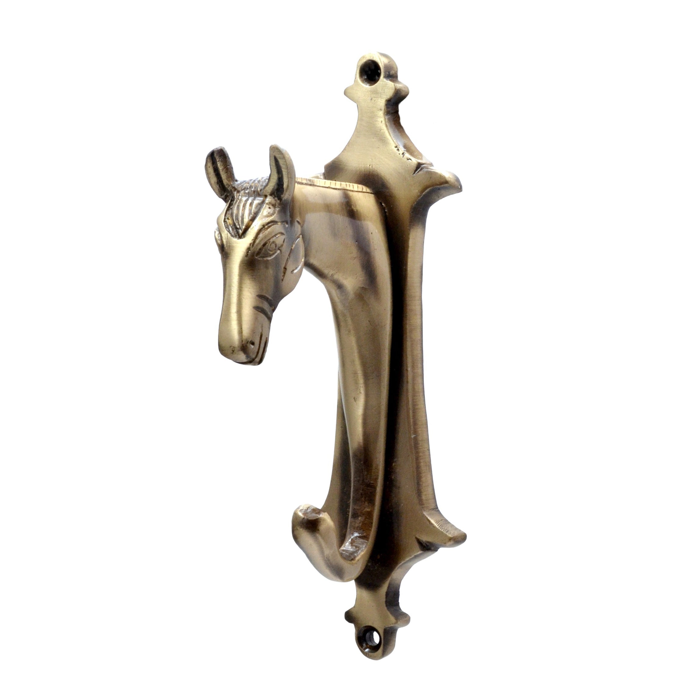 Brass Horse Head Design Key Holder, Antique Brown