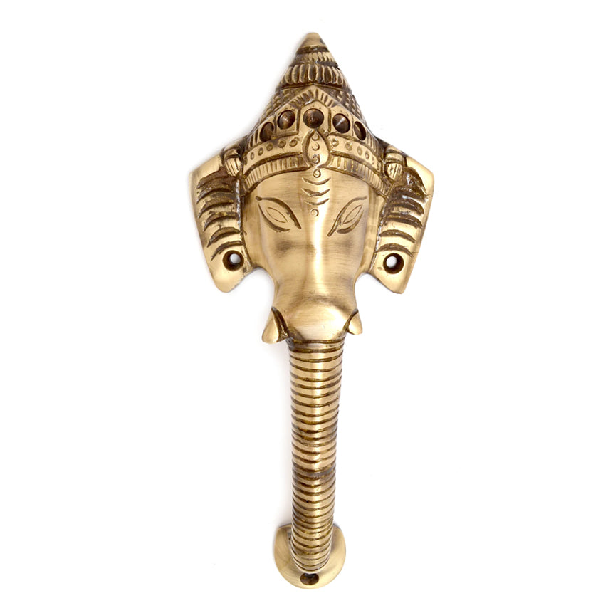 Brass Antique Brown Crown Ganesha Door Handle