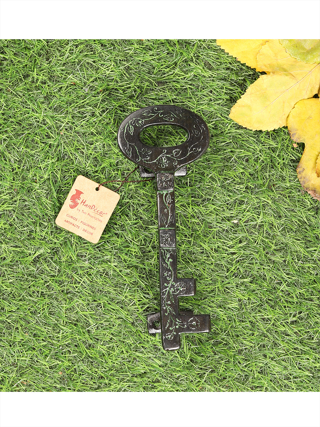 Two Moustaches Treasure Key Design Brass Door/Cabinet Handle, Door Handle for Home & Office, Brass Door Pulls, Pack of 1