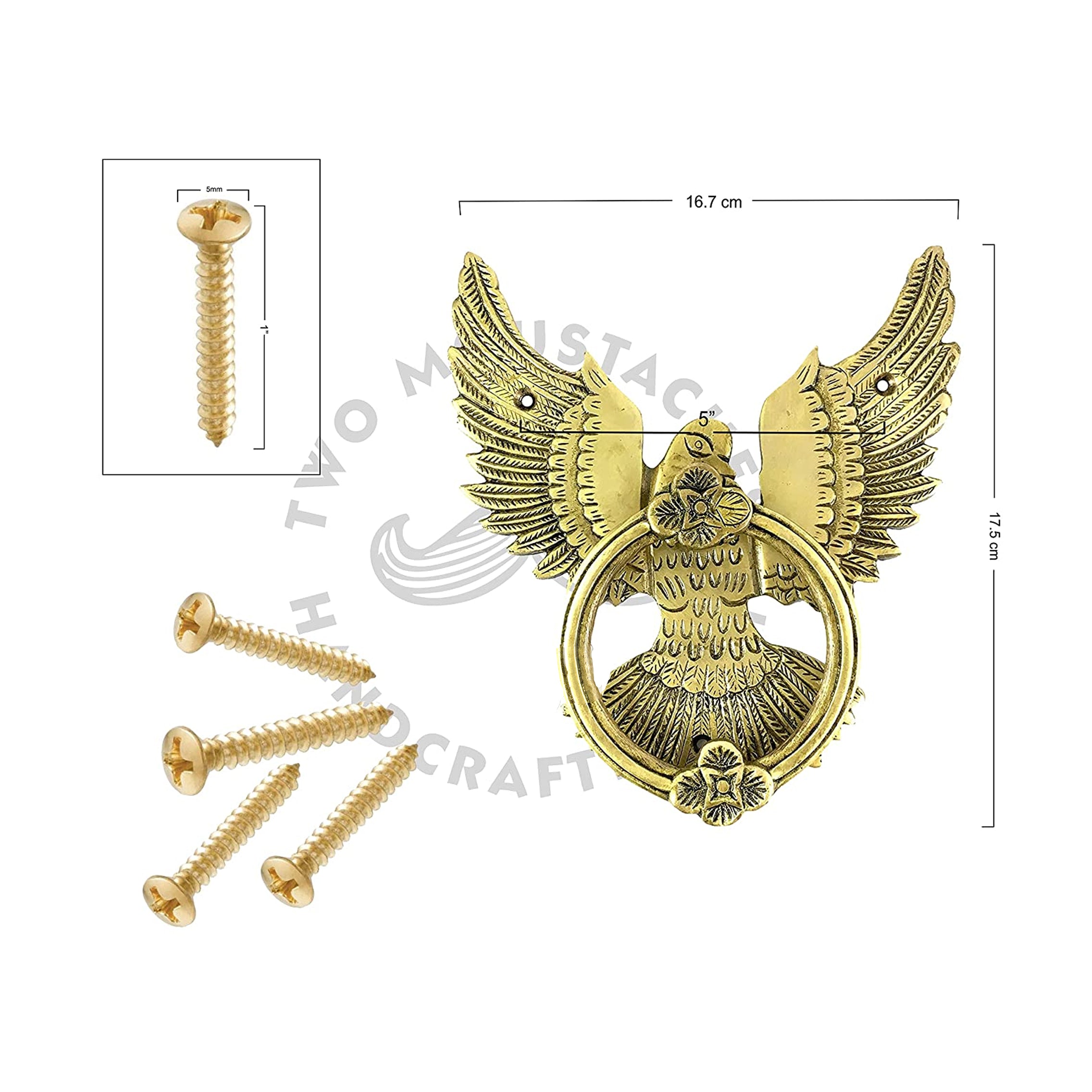 Brass Open Winged Eagle Design Door Knocker