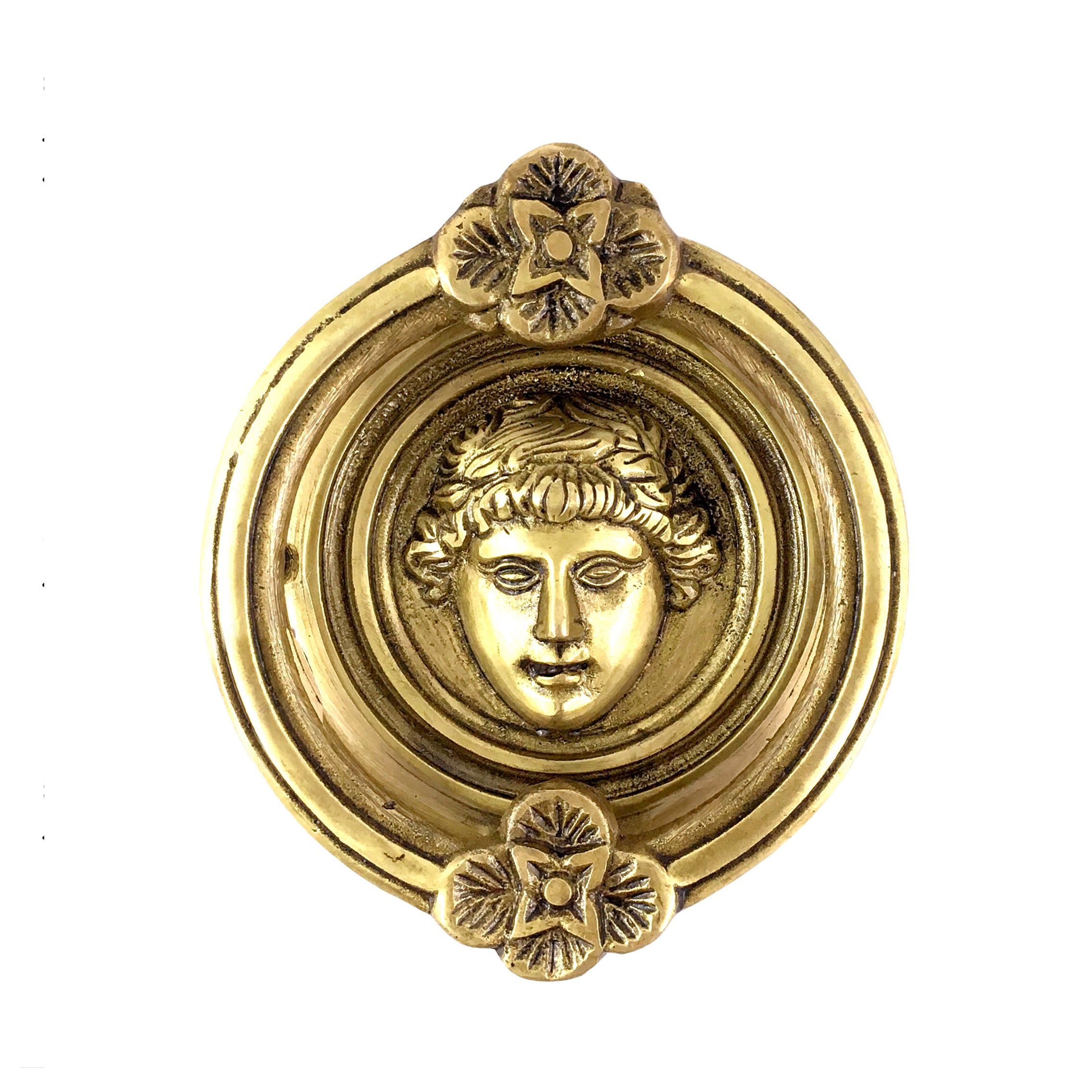 Brass Athena Design Door Knocker - Antique Yellow