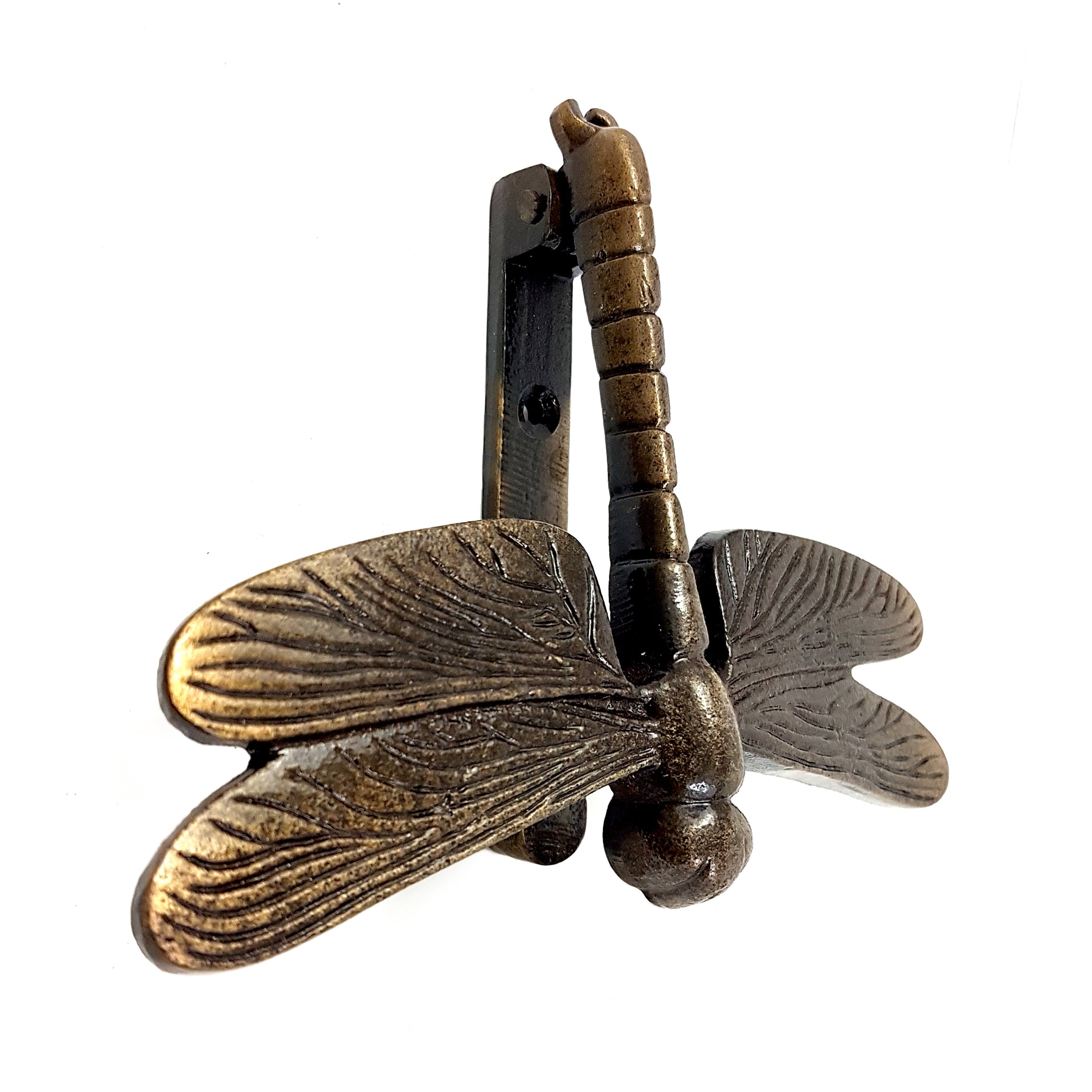 Dragon Fly Design Metal Door Knocker - (Antique Brown, Standard)