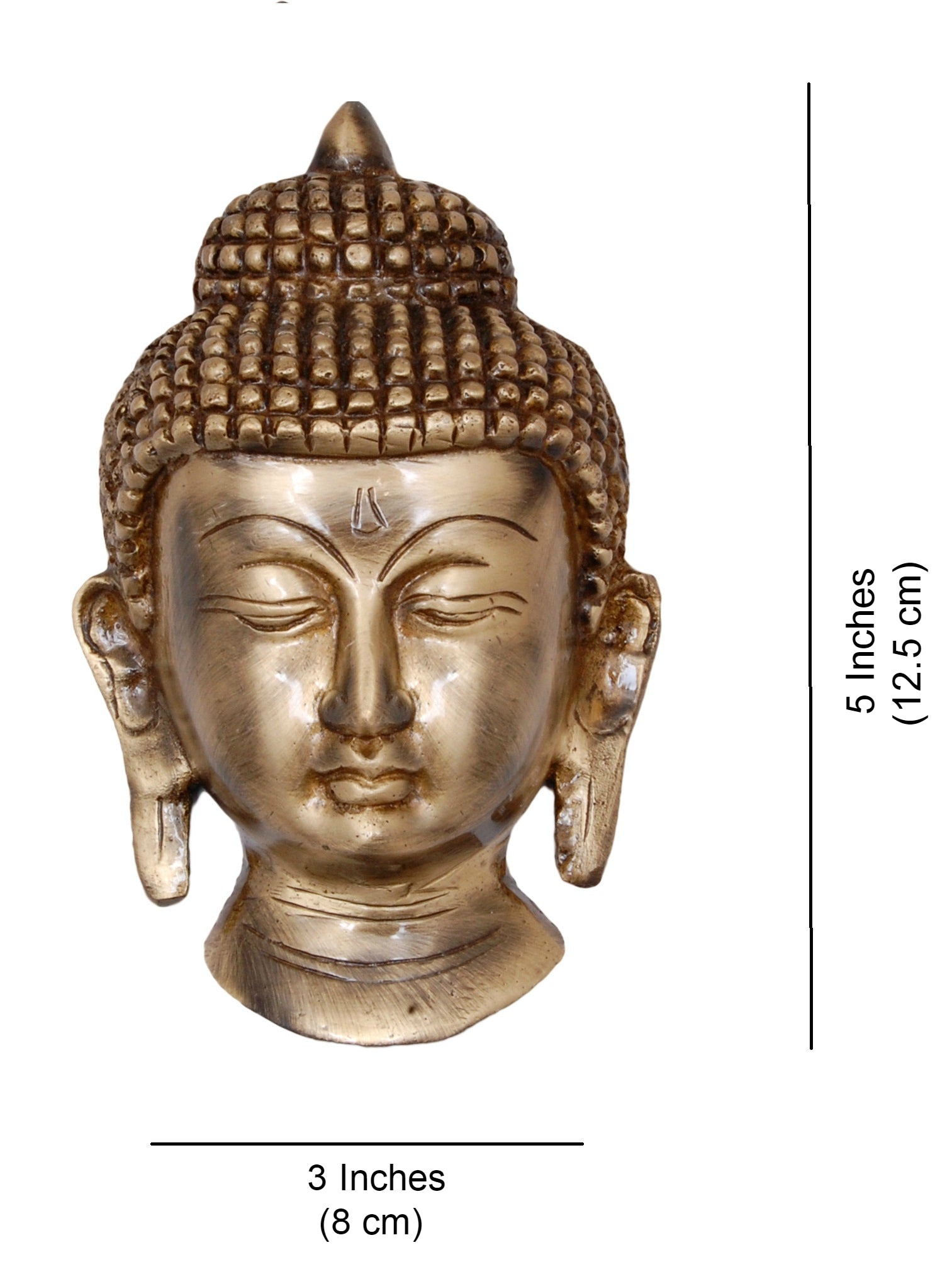 Buddha Face Brass Wall Hanging (Brown)