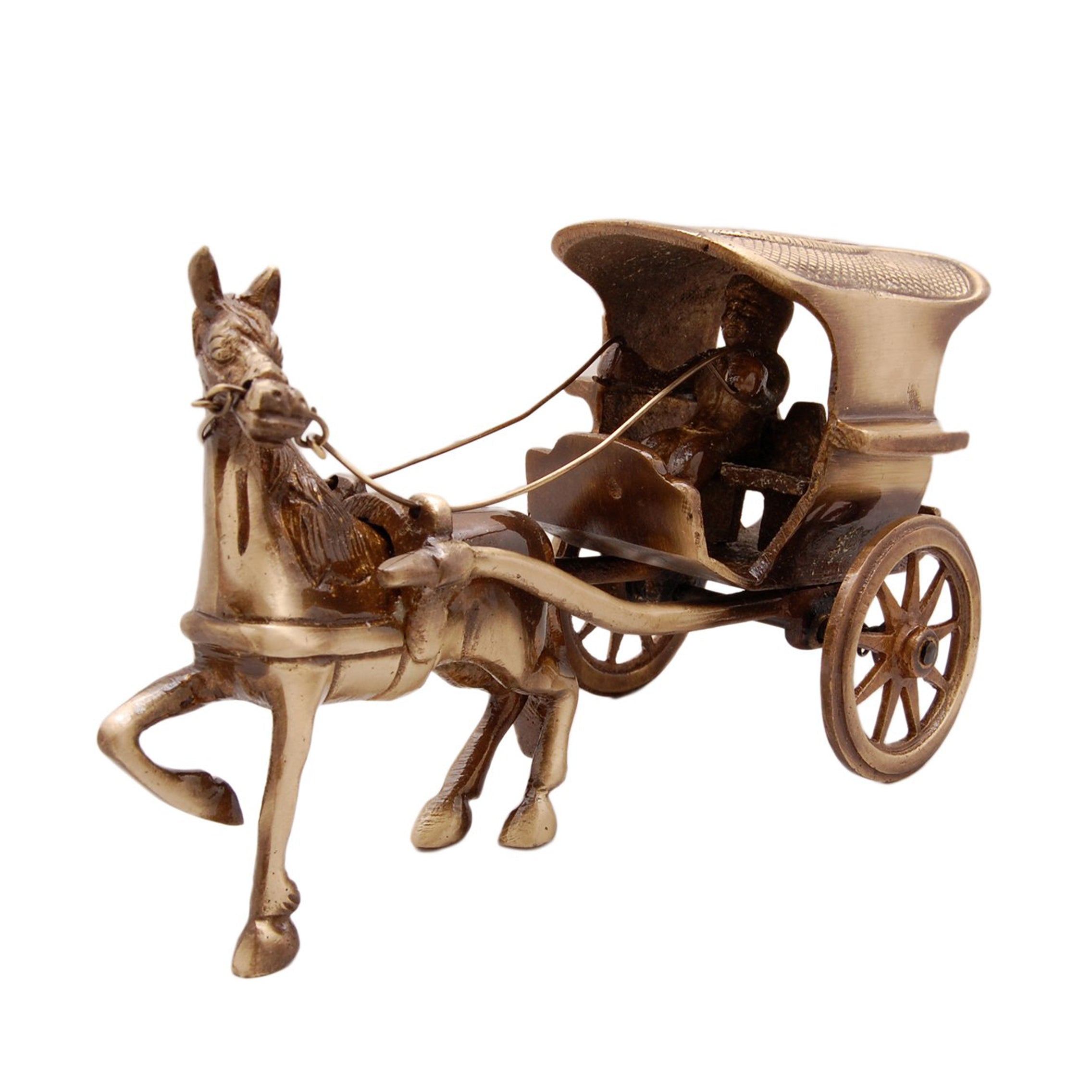 Brass Horse Cart Replica Showpiece