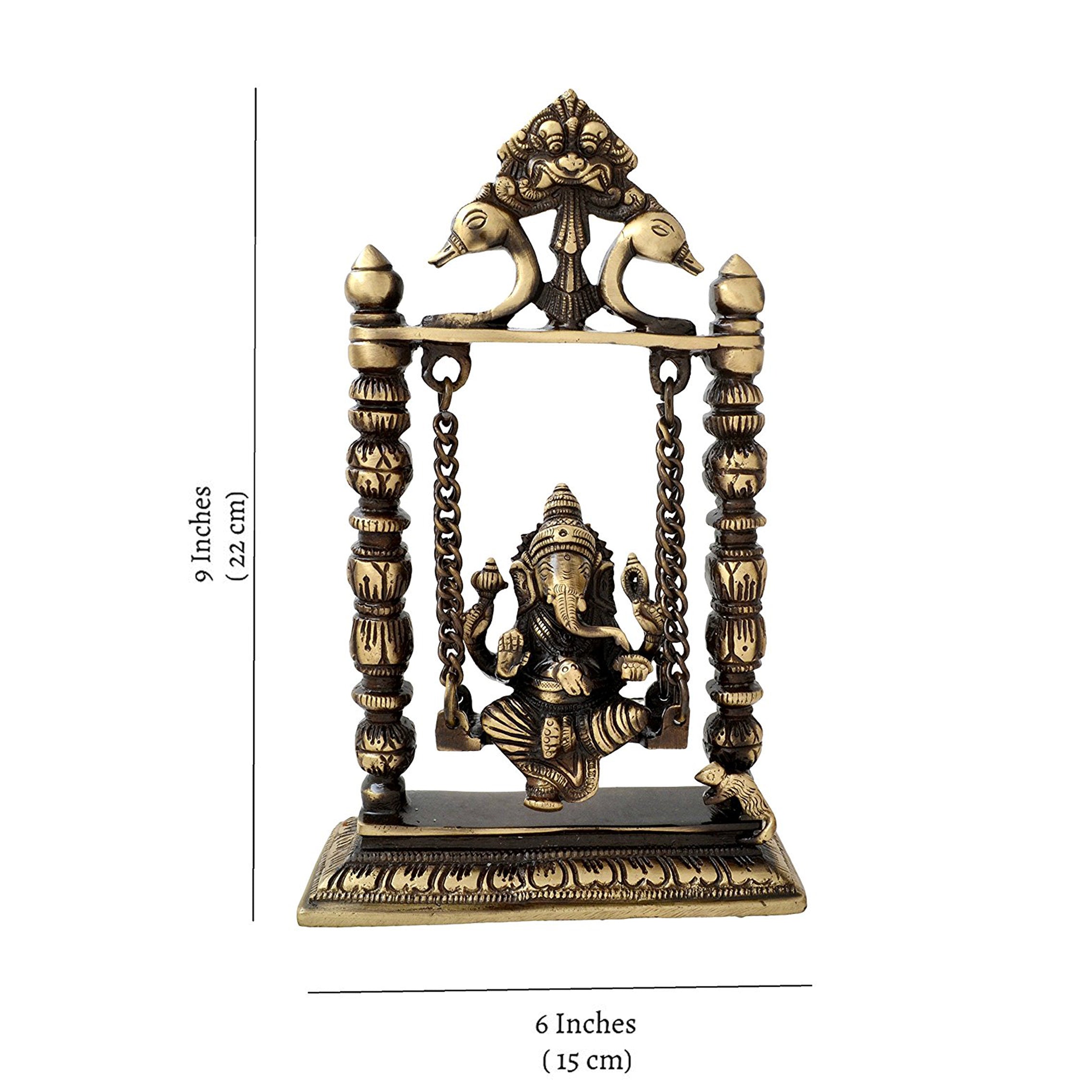 Brass Ganesha On Jhoola Swing Showpiece