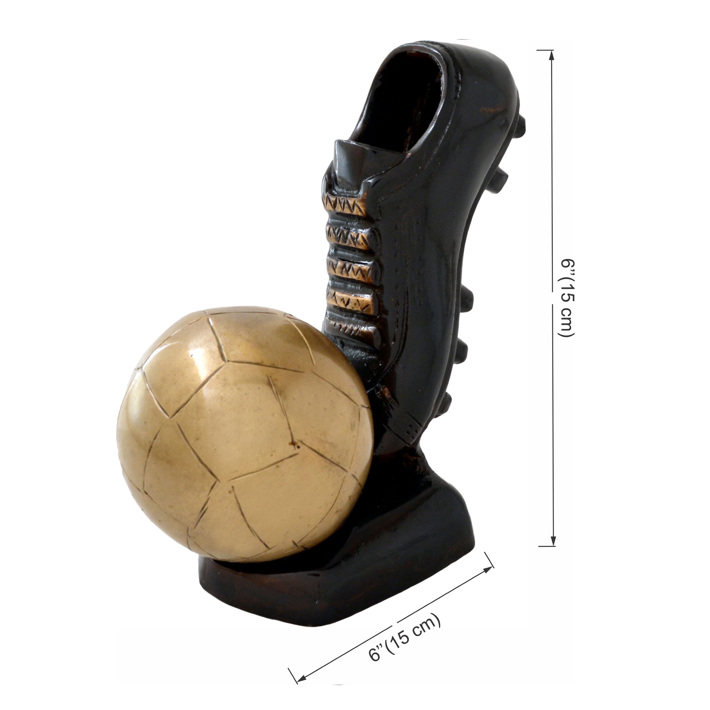 Brass Decorative Soccer Ball and Shoe Showpiece