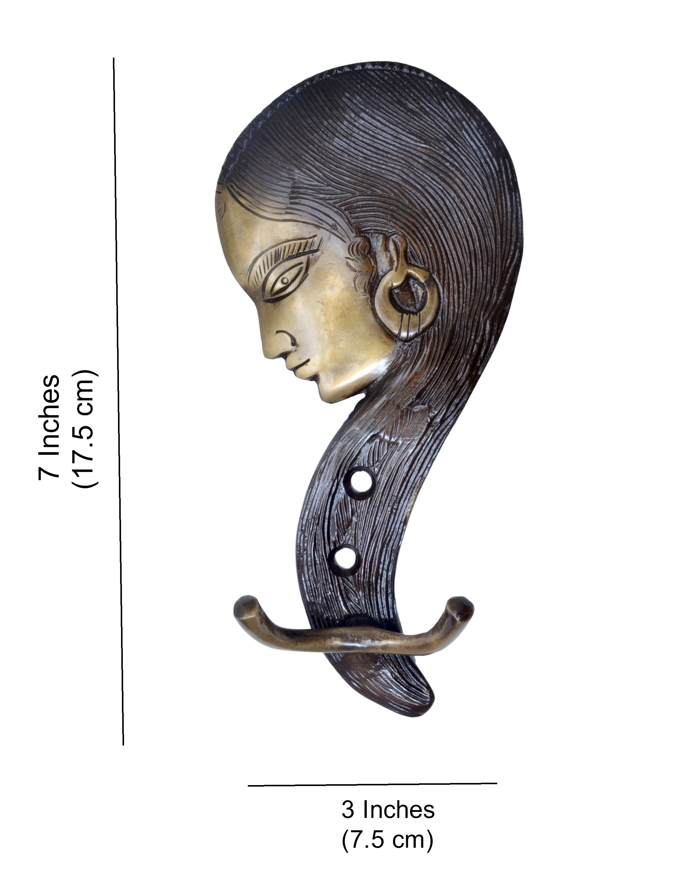 Brass Tribal Lady Design Key Holder, Key Hooks for Home