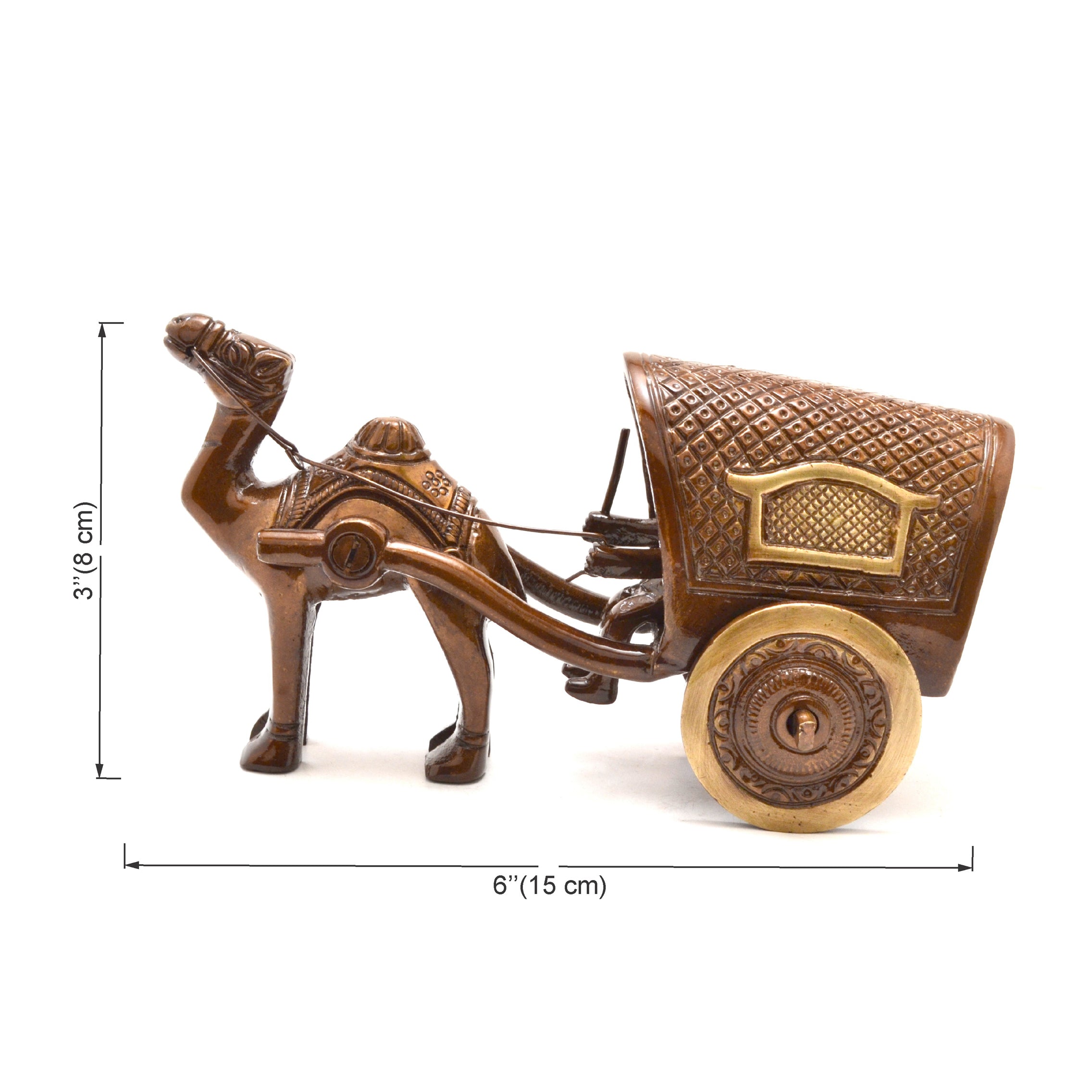 Brass Camel Cart Showpiece Figurine, Standard