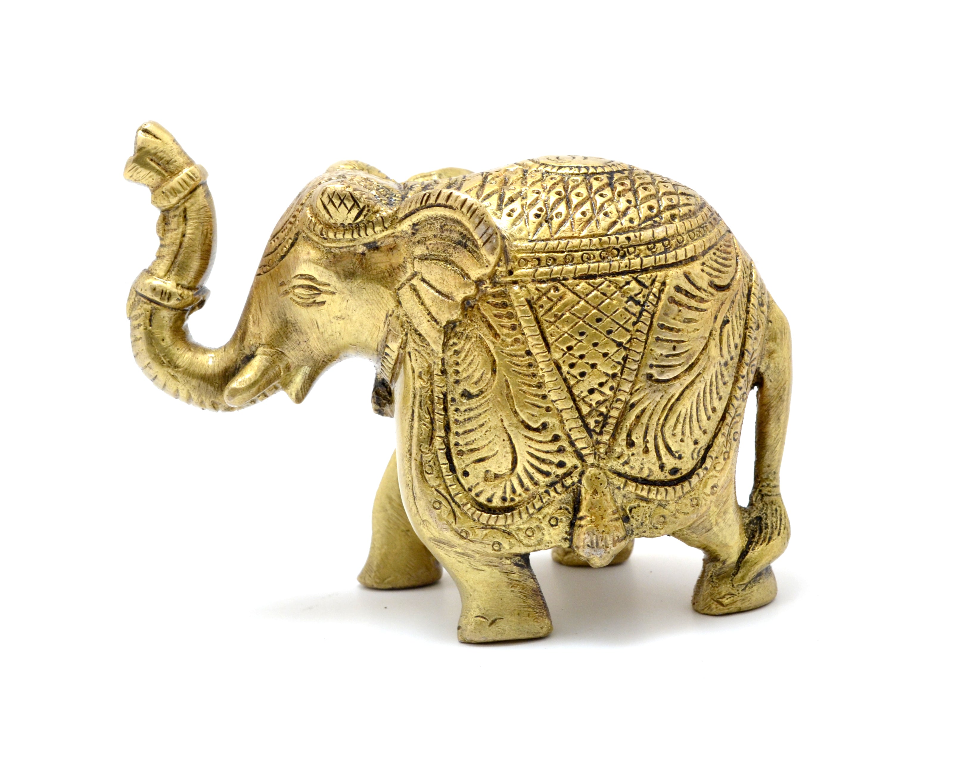 Metal Maharaja Elephant Showpiece, Standard, Yellow