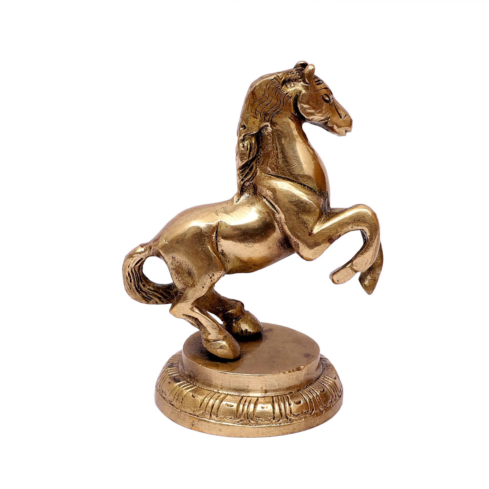 Brass Uplifted Legs Horse Tableware Showpiece, Showpiece for Home Decor