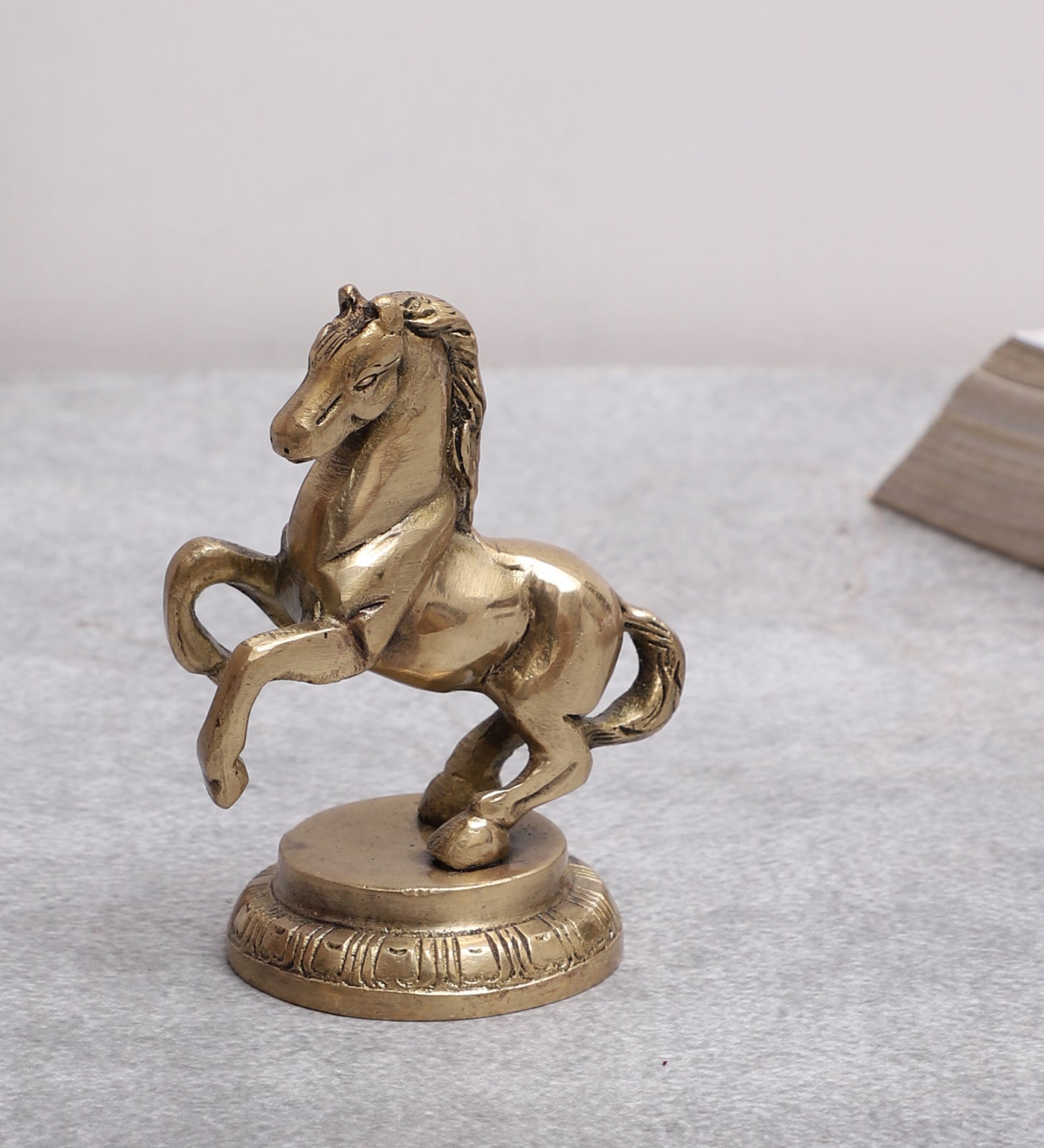 Brass Uplifted Legs Horse Tableware Showpiece, Showpiece for Home Decor