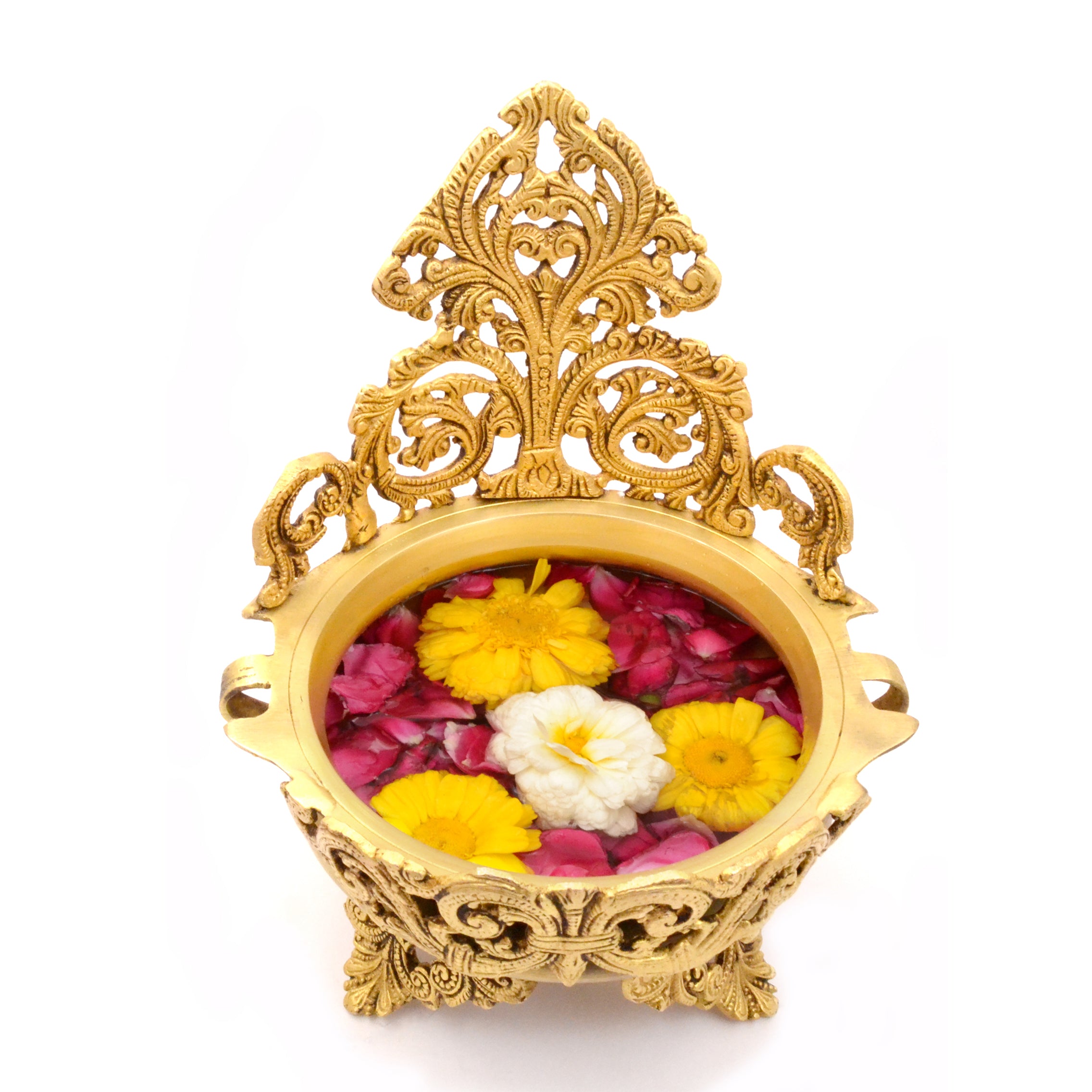 Ethnic Design Brass Urli Traditional Bowl Decor Showpiece, Urli Bowl for Home Decor