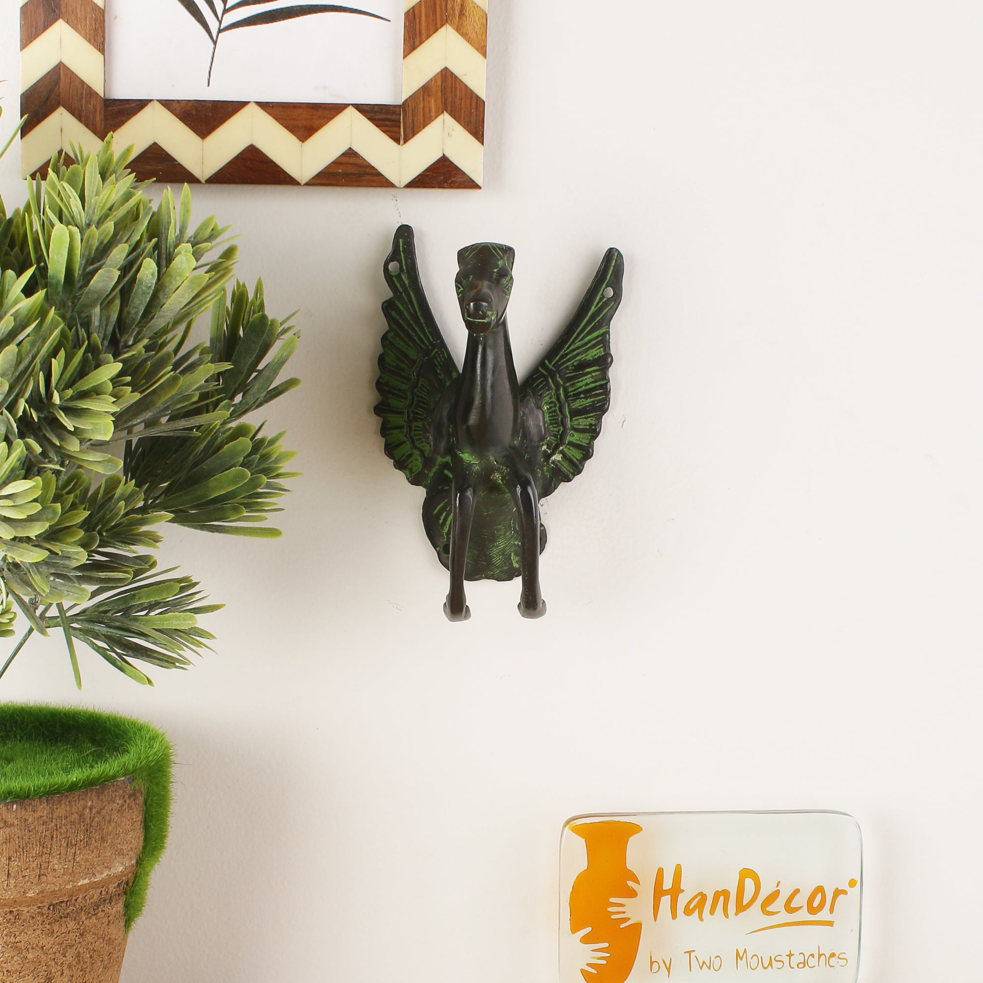 Brass Flying Angel Horse Wall Hanging | Home Decor |