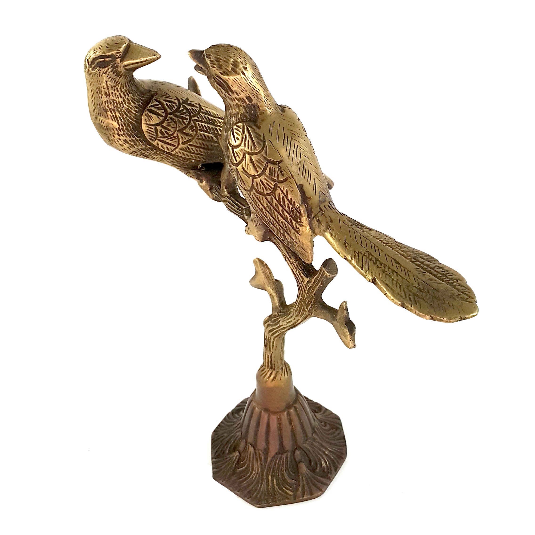 Brass Love Birds on Tree Showpiece