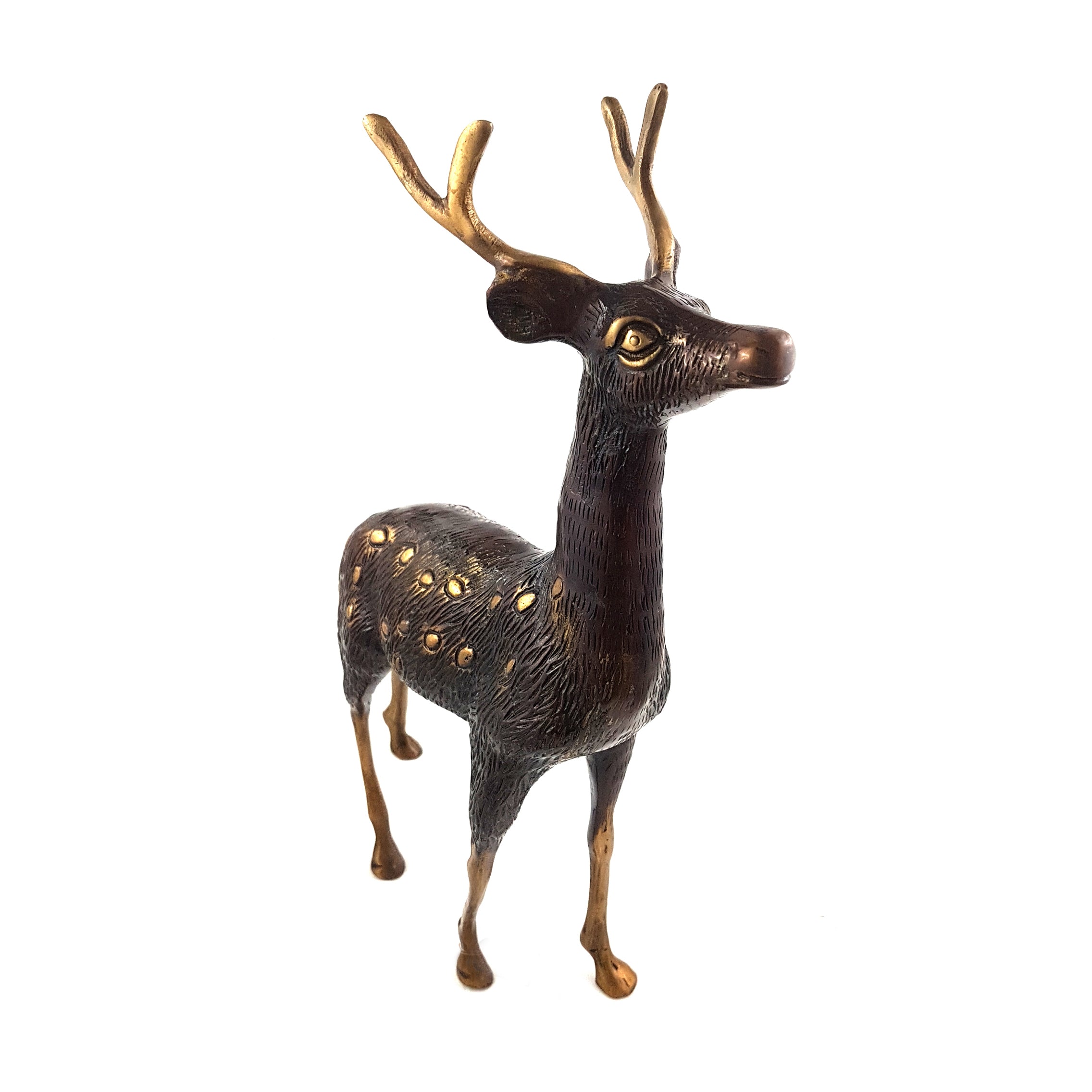 Brass Vintage Royal Stag Standing Deer Showpiece