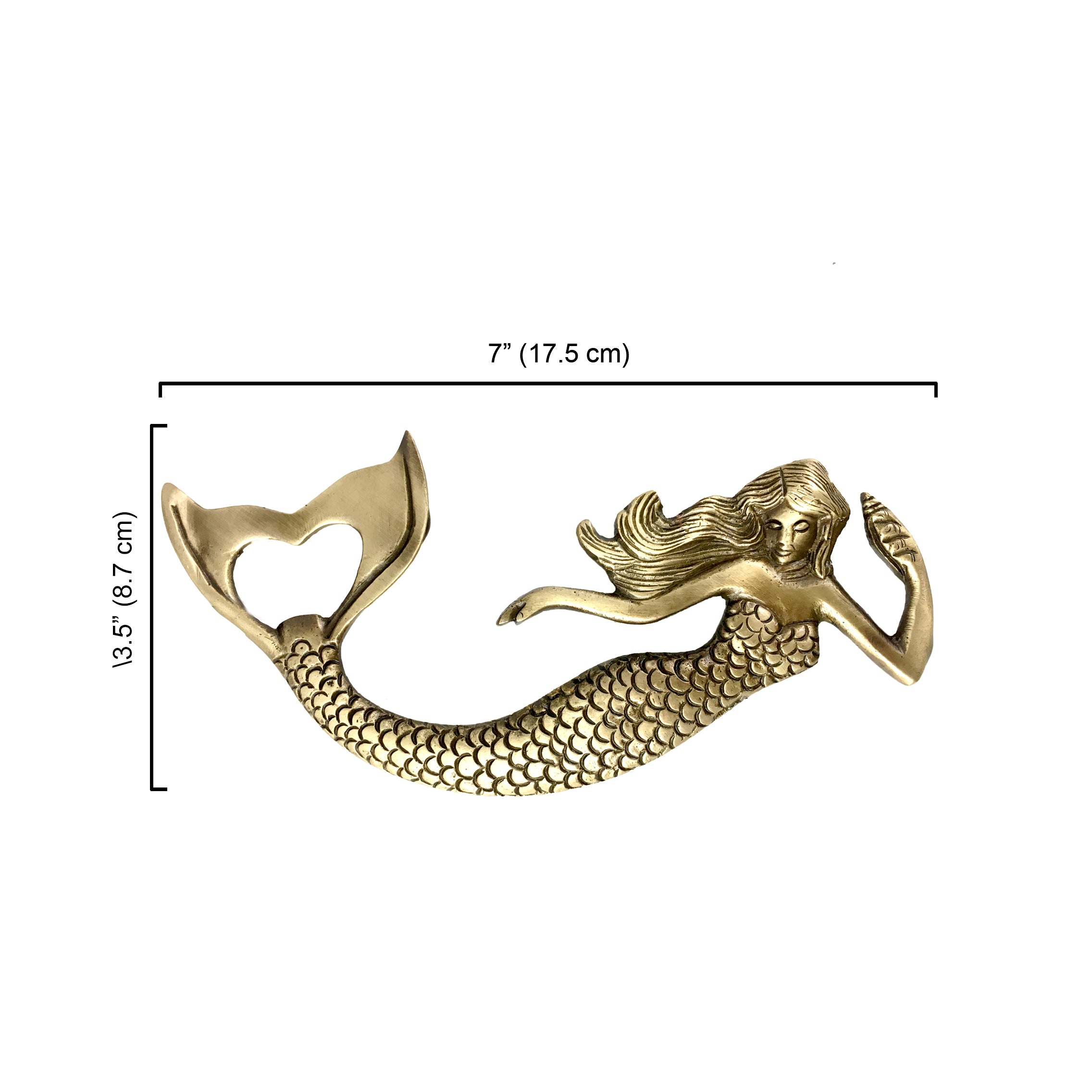 Brass Mermaid Design Bottle Opener, Bar Accessories, Brass Barware Decor