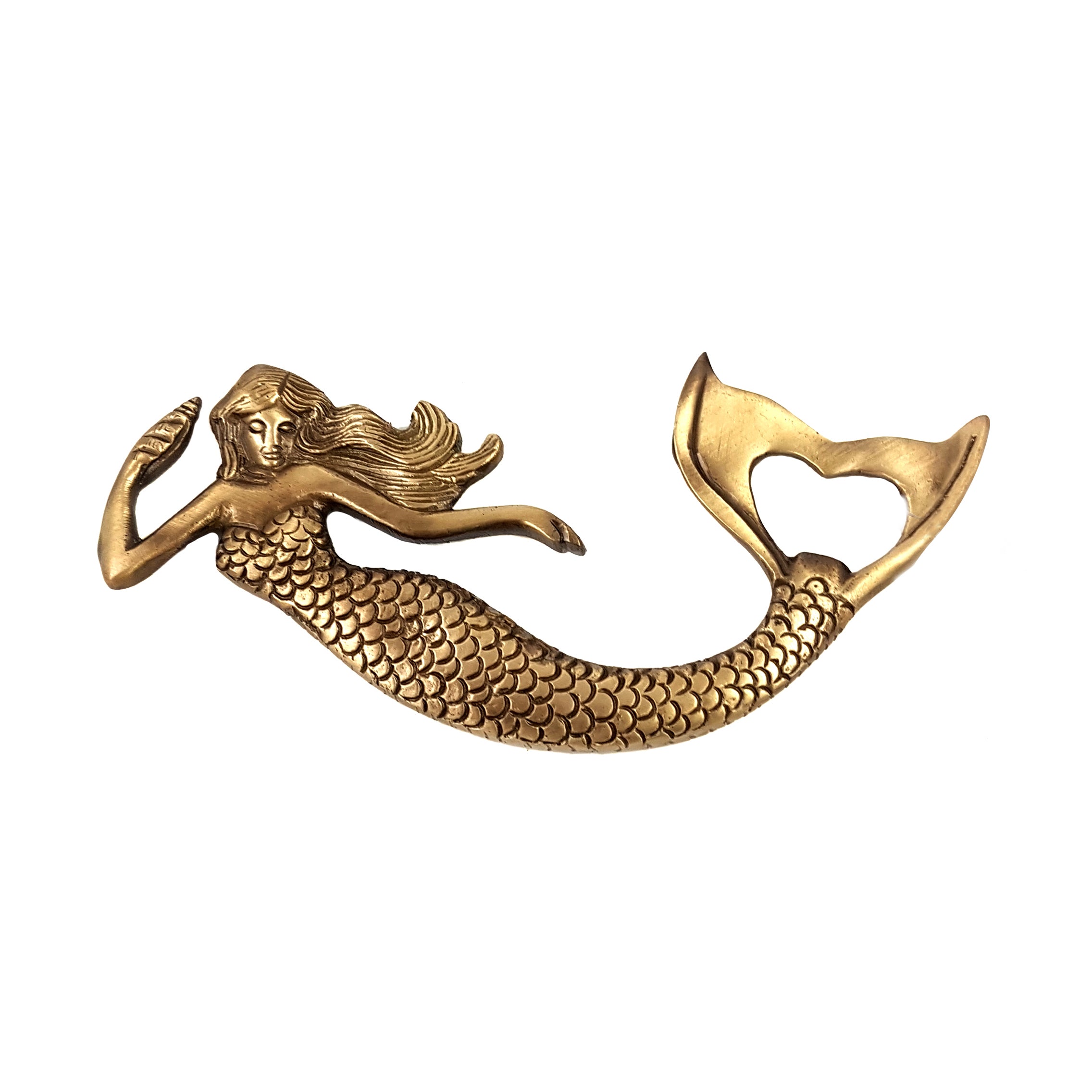 Brass Mermaid Design Bottle Opener, Bar Accessories, Brass Barware Decor
