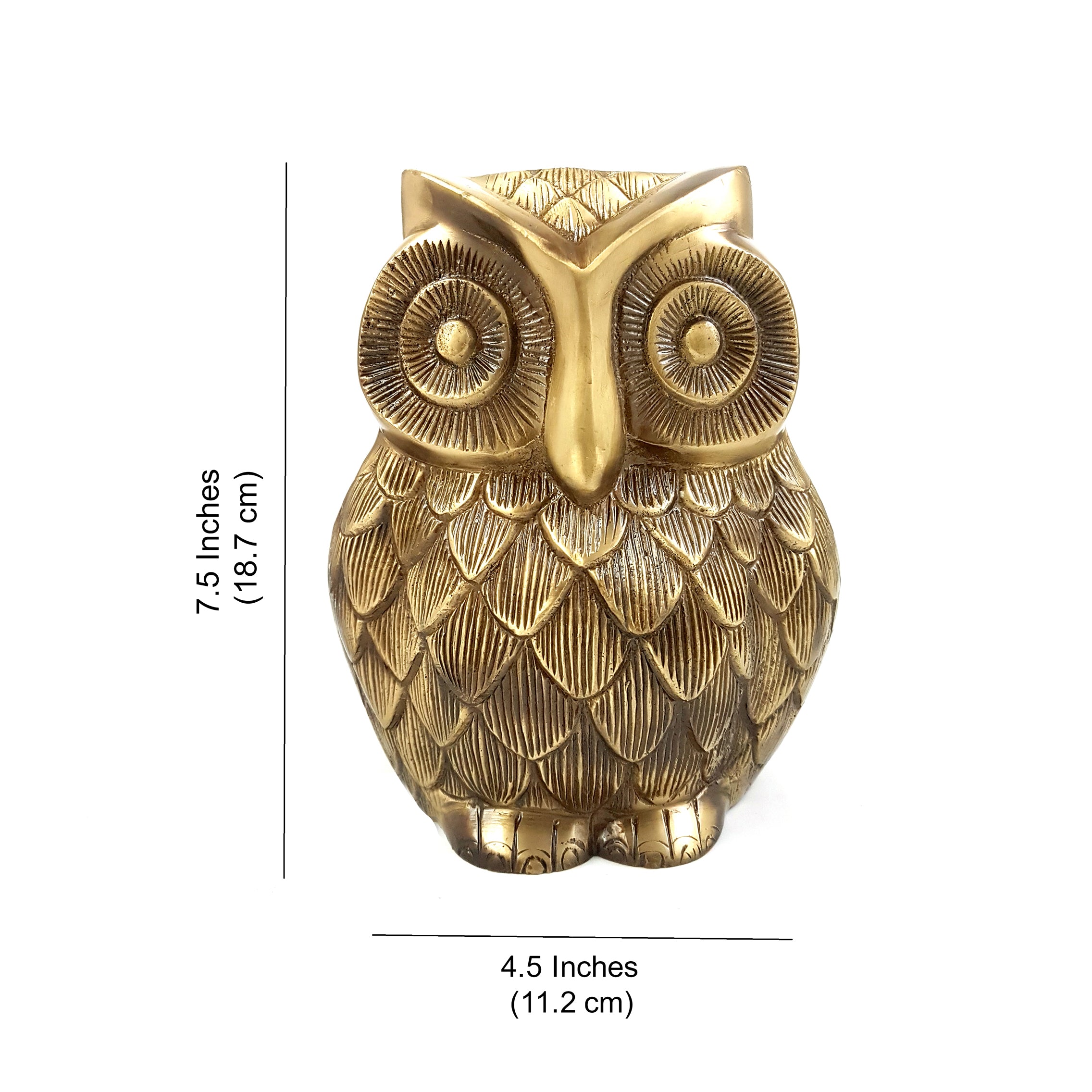 Brass Vintage Owl 8 Inches Showpiece Figurine