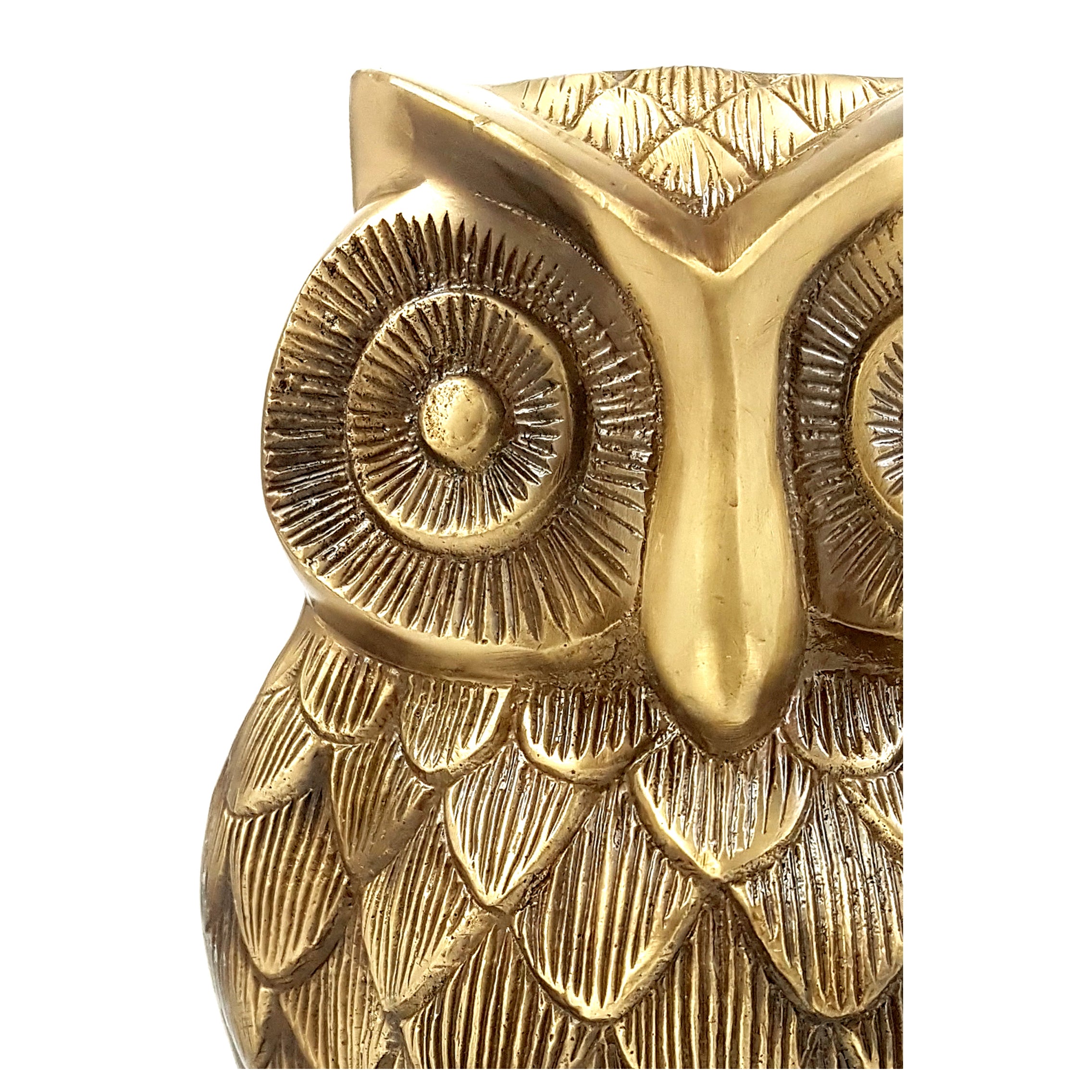 Brass Vintage Owl 8 Inches Showpiece Figurine