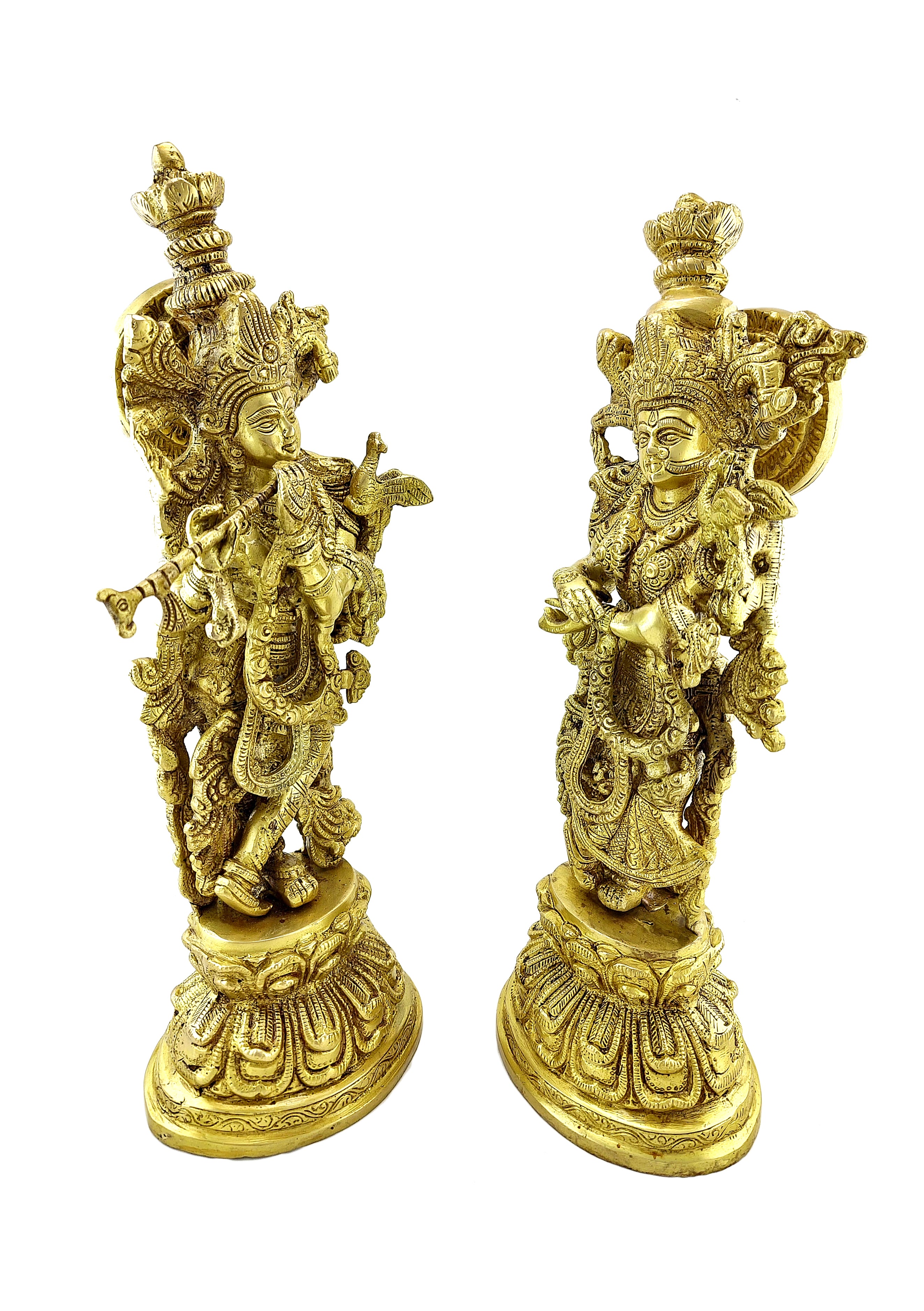 Brass Radha Krishna 15 Inches Statue Pair