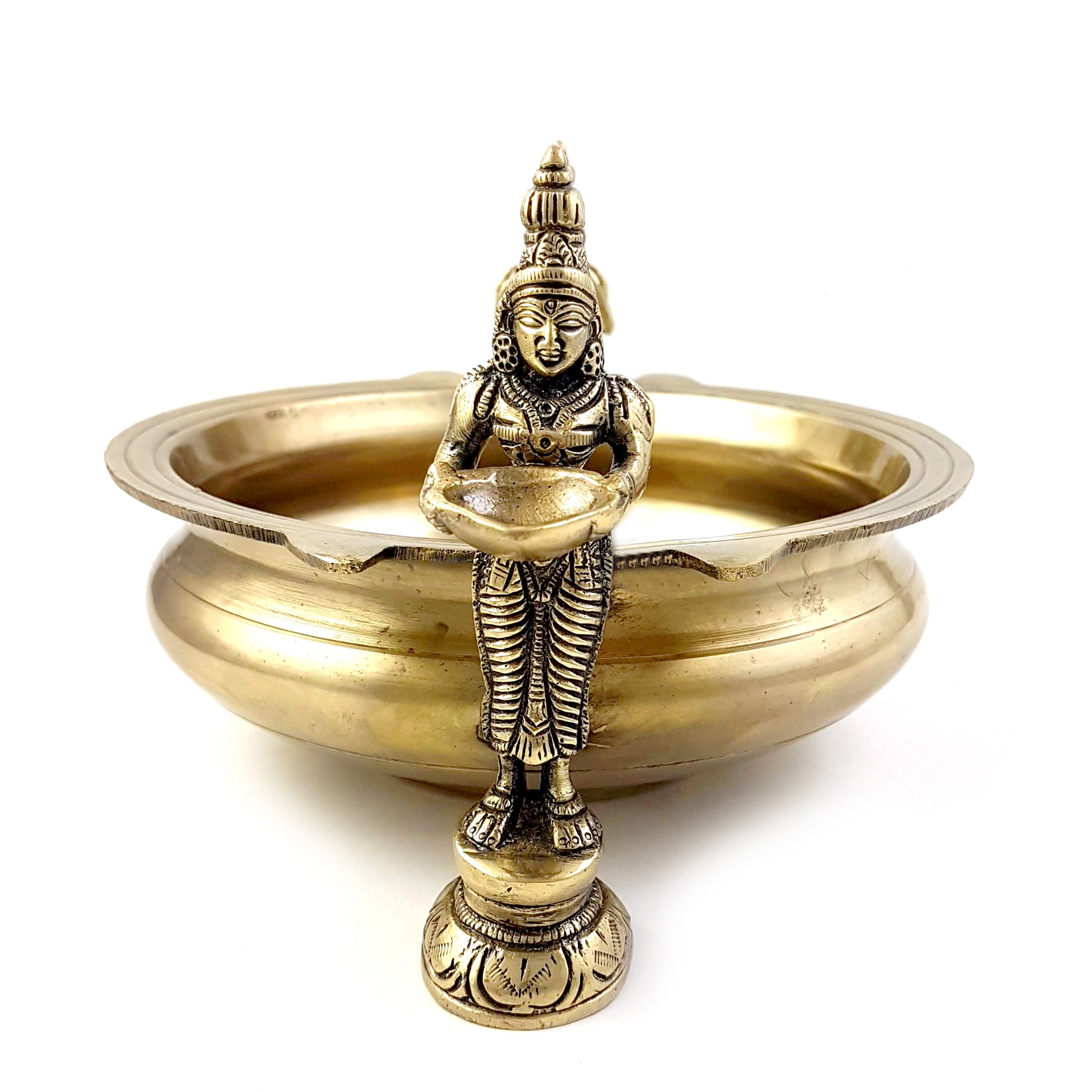 Brass Deep Laksmi Design Traditional Urli Bowl Decor Showpiece