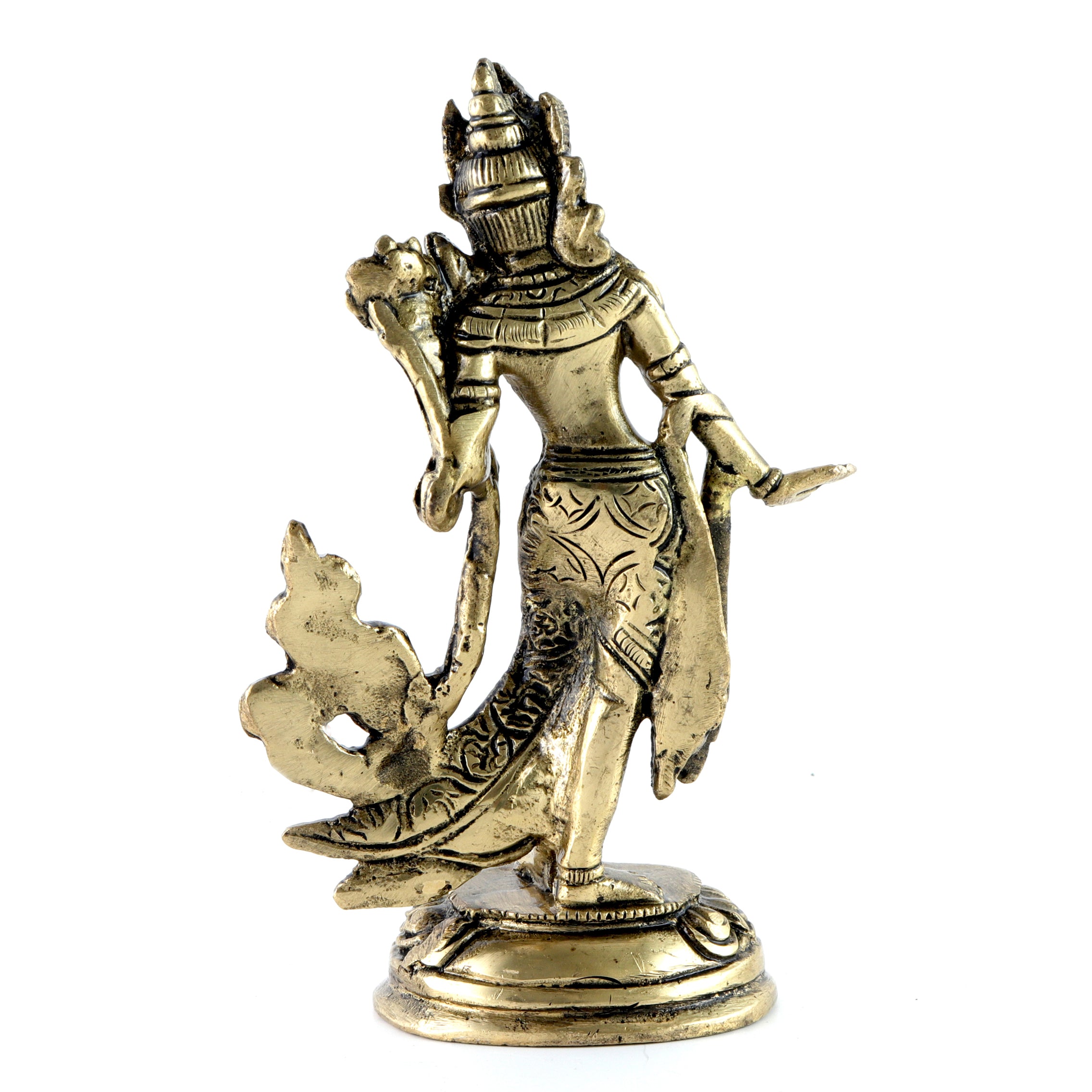 Brass Standing Tara Devi 5 Inches Statue