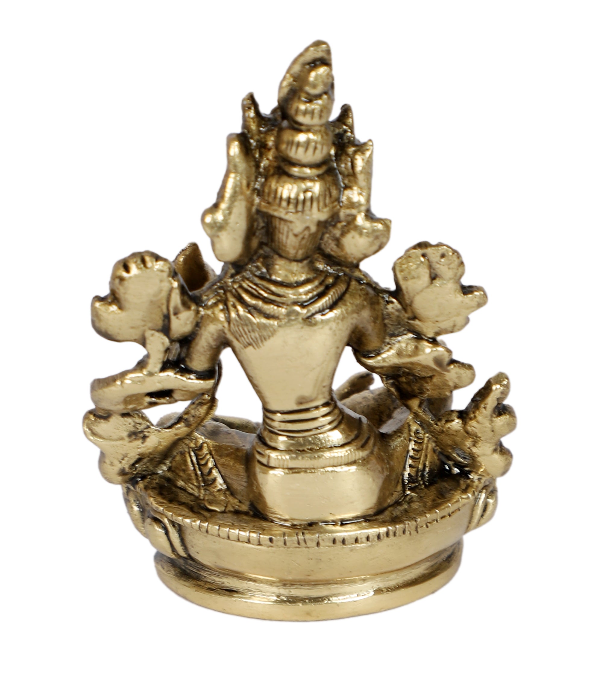 Brass Goddess Tara Devi 3.5 Inches Idol, Buddhist Goddess Tara Statue