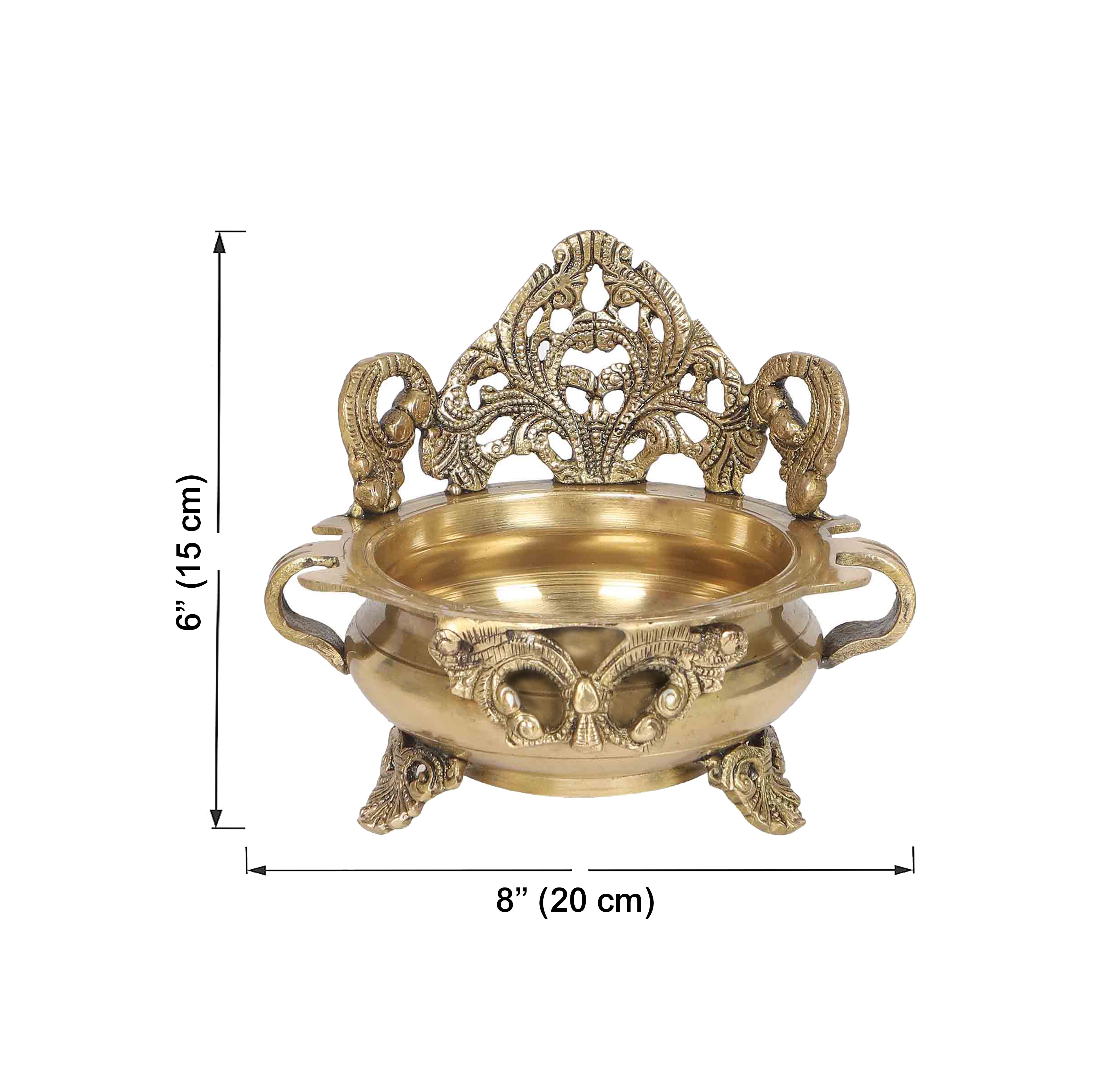 Ethnic Carved 6 Inches Floral Urli Bowl Showpiece, Urli Bowl for Home Decor