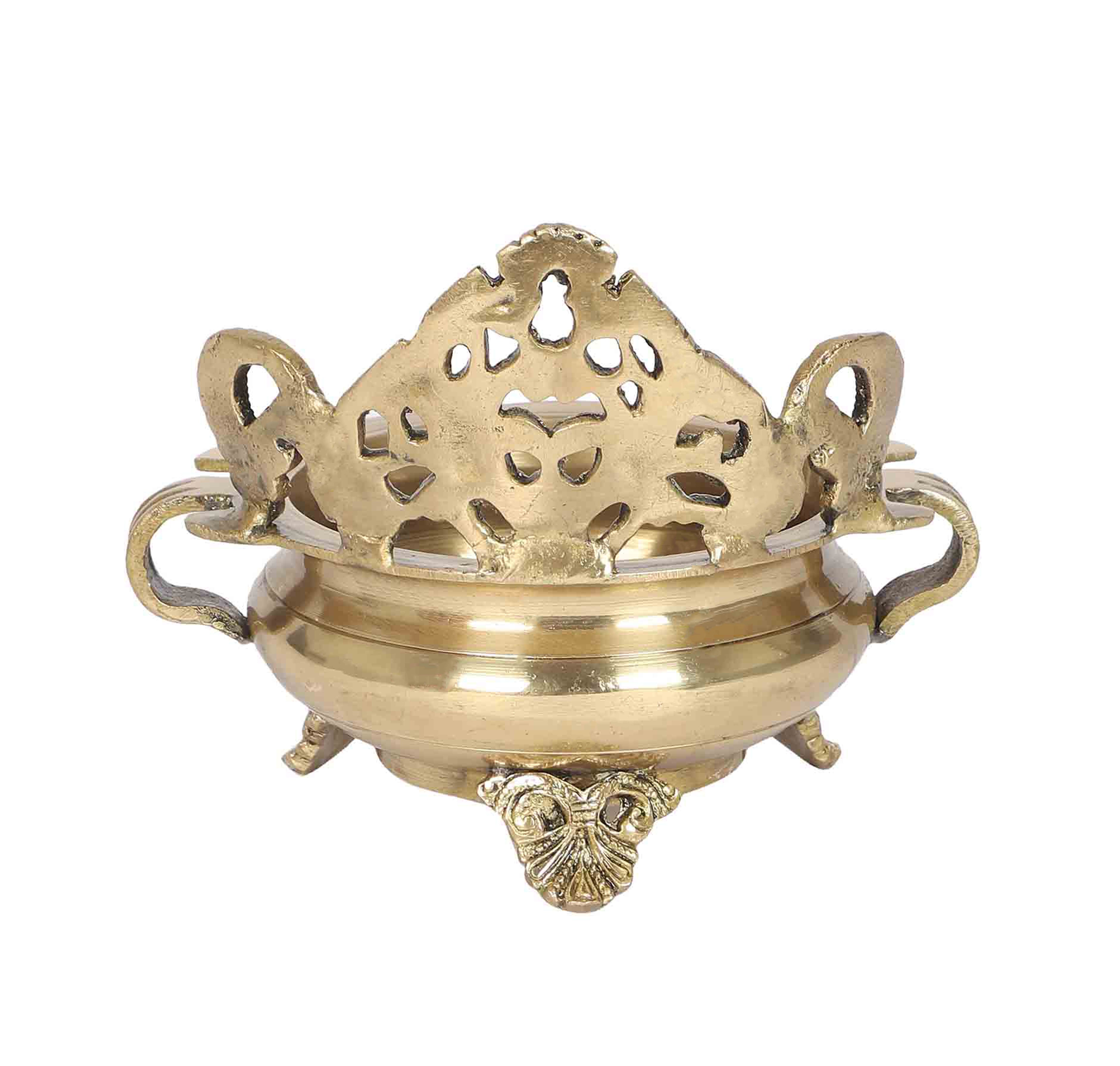 Ethnic Carved 6 Inches Floral Urli Bowl Showpiece, Urli Bowl for Home Decor