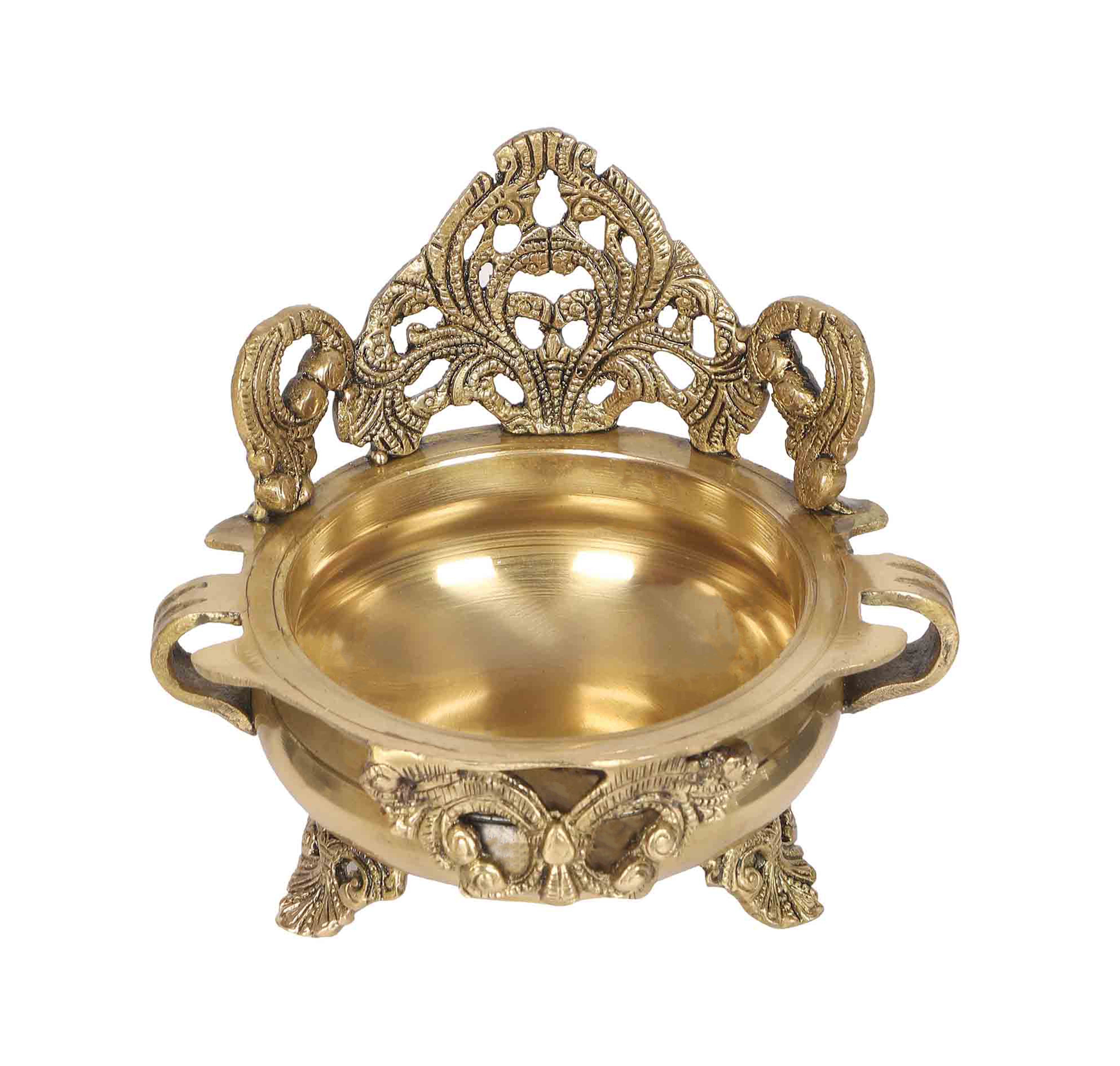 Ethnic Carved 6 Inches Floral Urli Bowl Showpiece, Urli Bowl for Home Decor