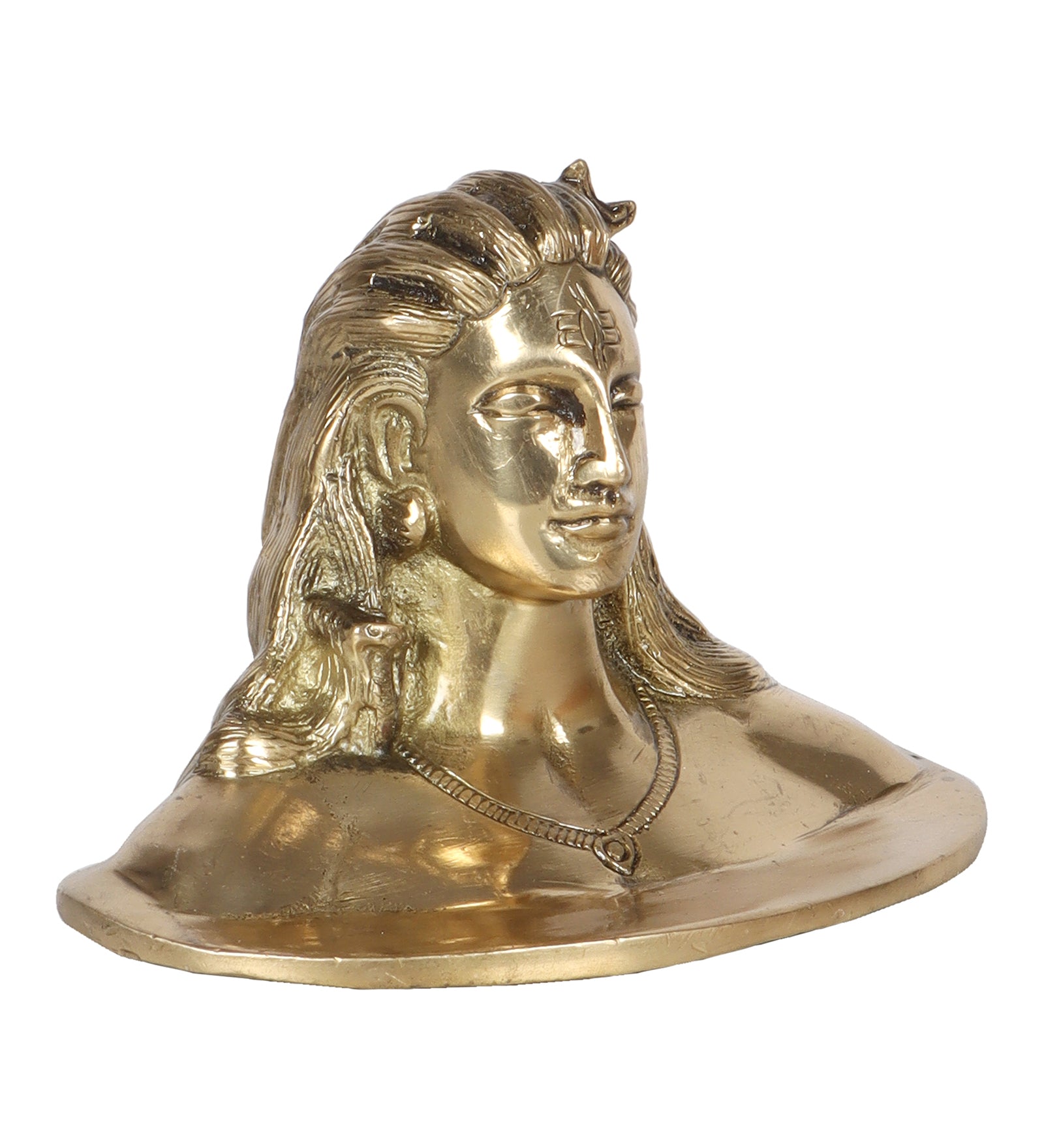 Brass Adiyogi Shiva Bust Idol for Home Décor, Brass Decor Statue