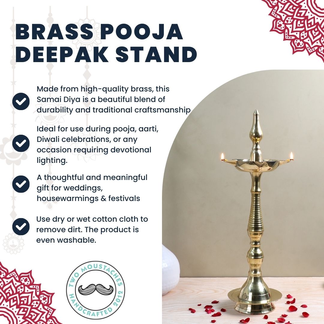 Brass Samai Diya , Brass Pooja Deepak Stand, Brass Samai for Pooja