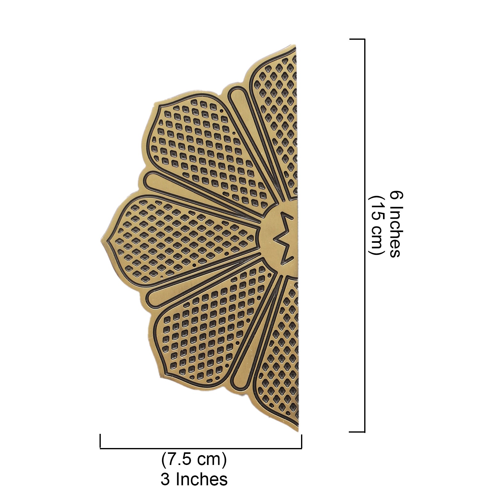 Brass Ethnic Flower Carving Design 6 Inches Door Handle Pair