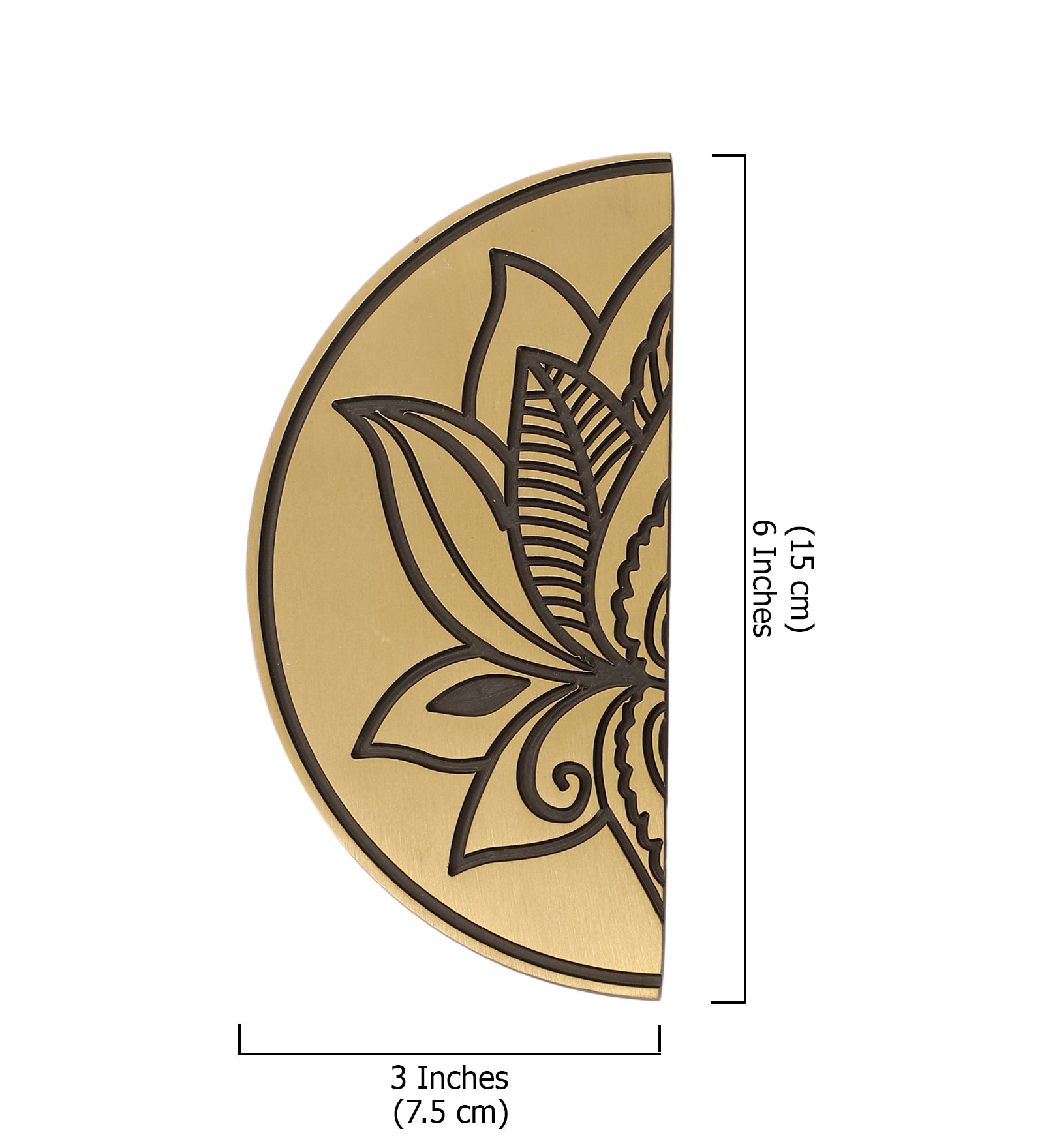 Lotus Flower Design 6 Inches Brass Door Handle Pair, Door Pull Handles for Main Door, Brass Handle Set
