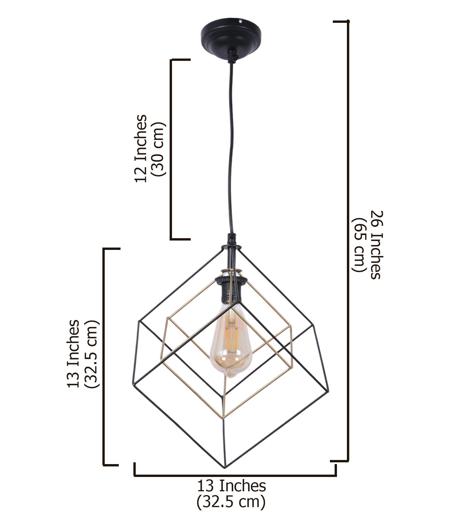 Double Cube Shaped Modern Hanging Light, Pendant Lights for Home & Office (Without Bulb)
