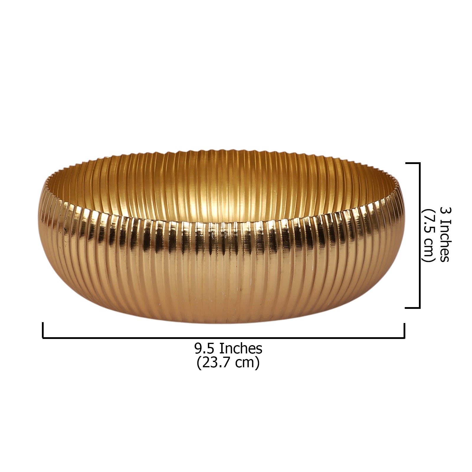 Metal 9.5 Inches Rounded Decorative Urli Bowl, Bowl for Candle Flowers, Housewarming Gifts