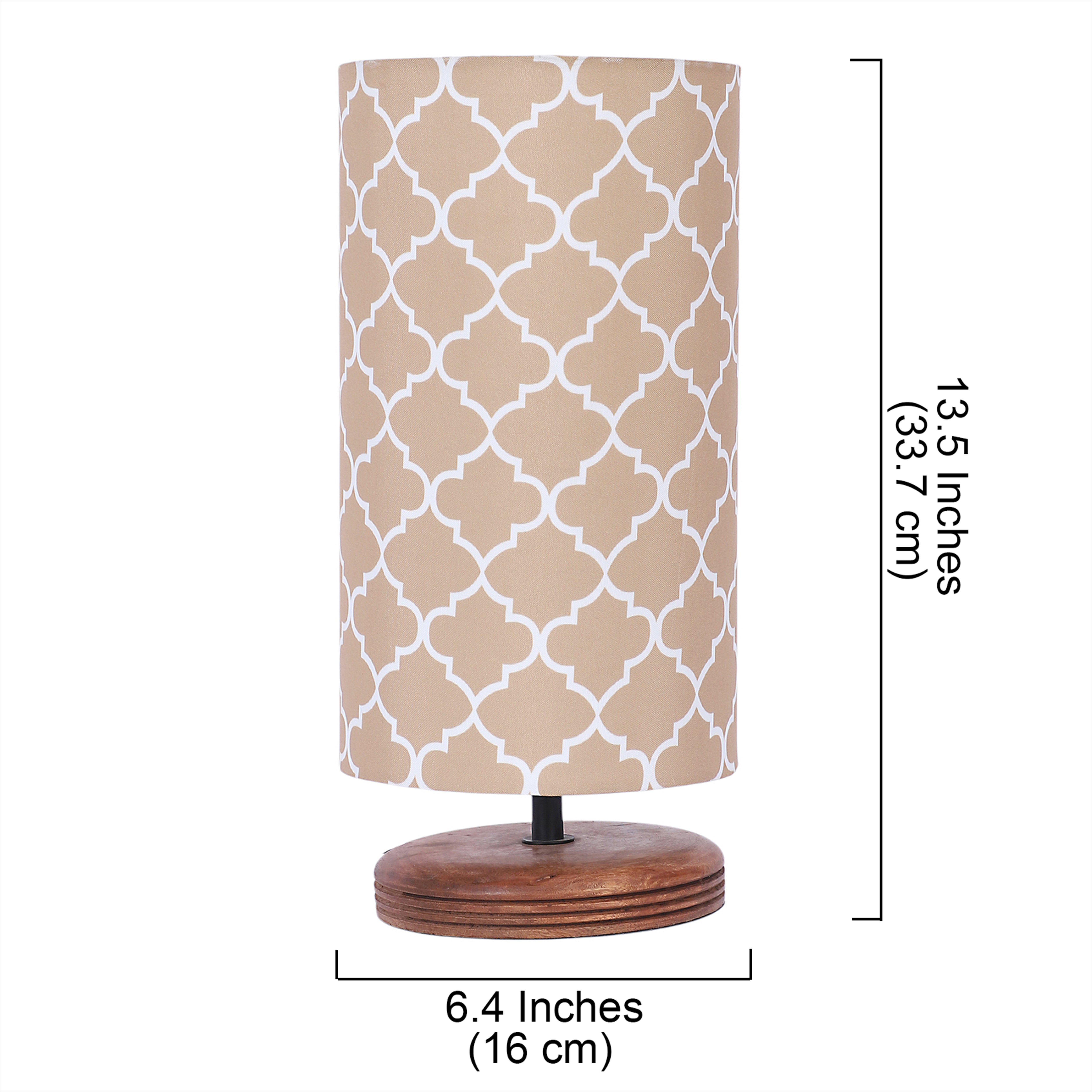 Pattens Design Cotton Shade Table Lamp for Bedroom, Night Lamp for Home & Office