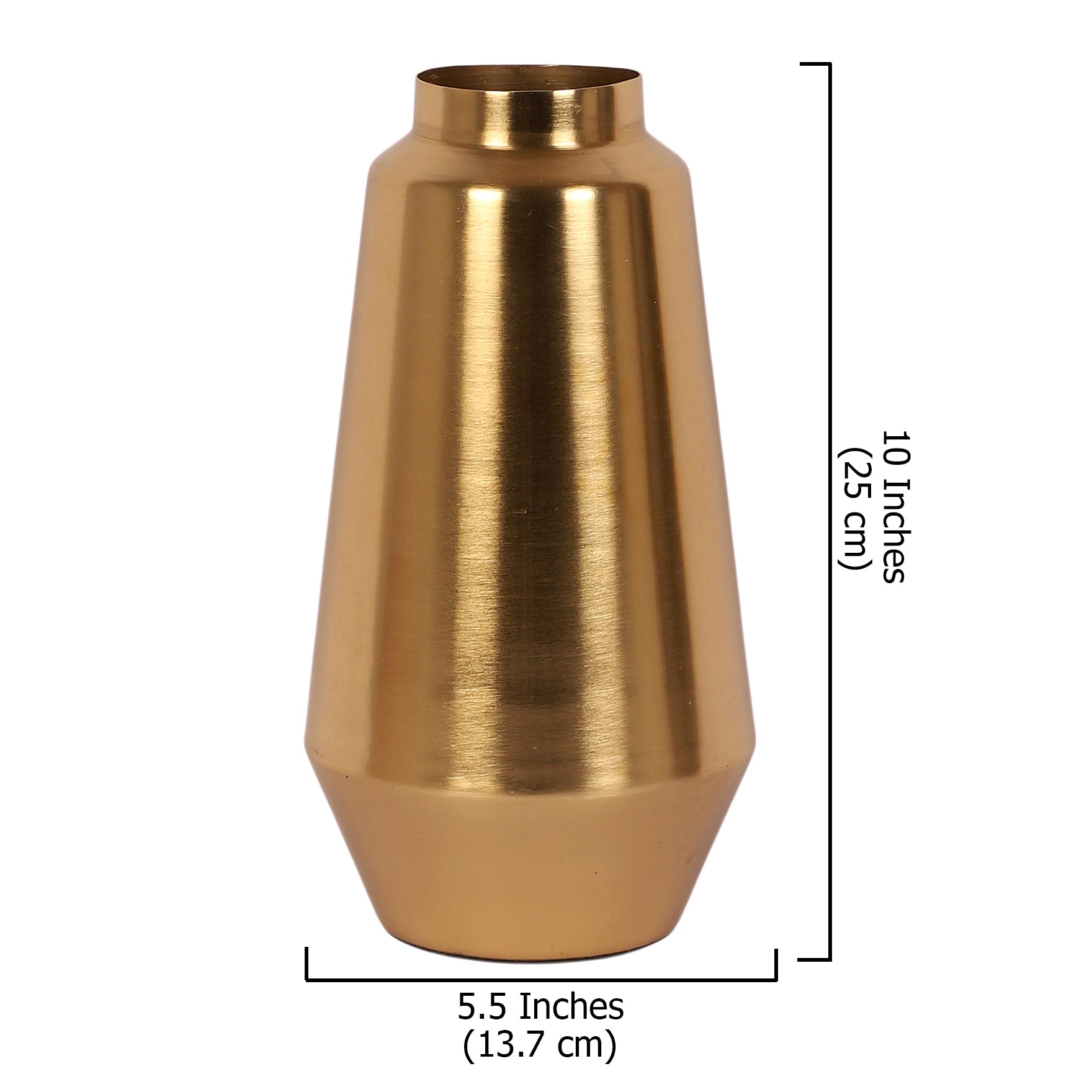 Metal 10 Inches Gold Finish Flowers Vase, Flowers Vase for Home Decor, Flowers Pot for Home & Office